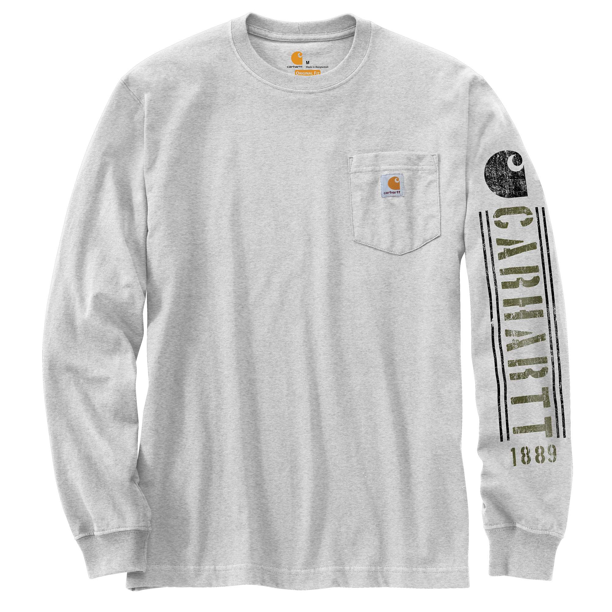 Image of Carhartt Original Fit Heavyweight Long-Sleeve Pocket Logo Graphic T-Shirt