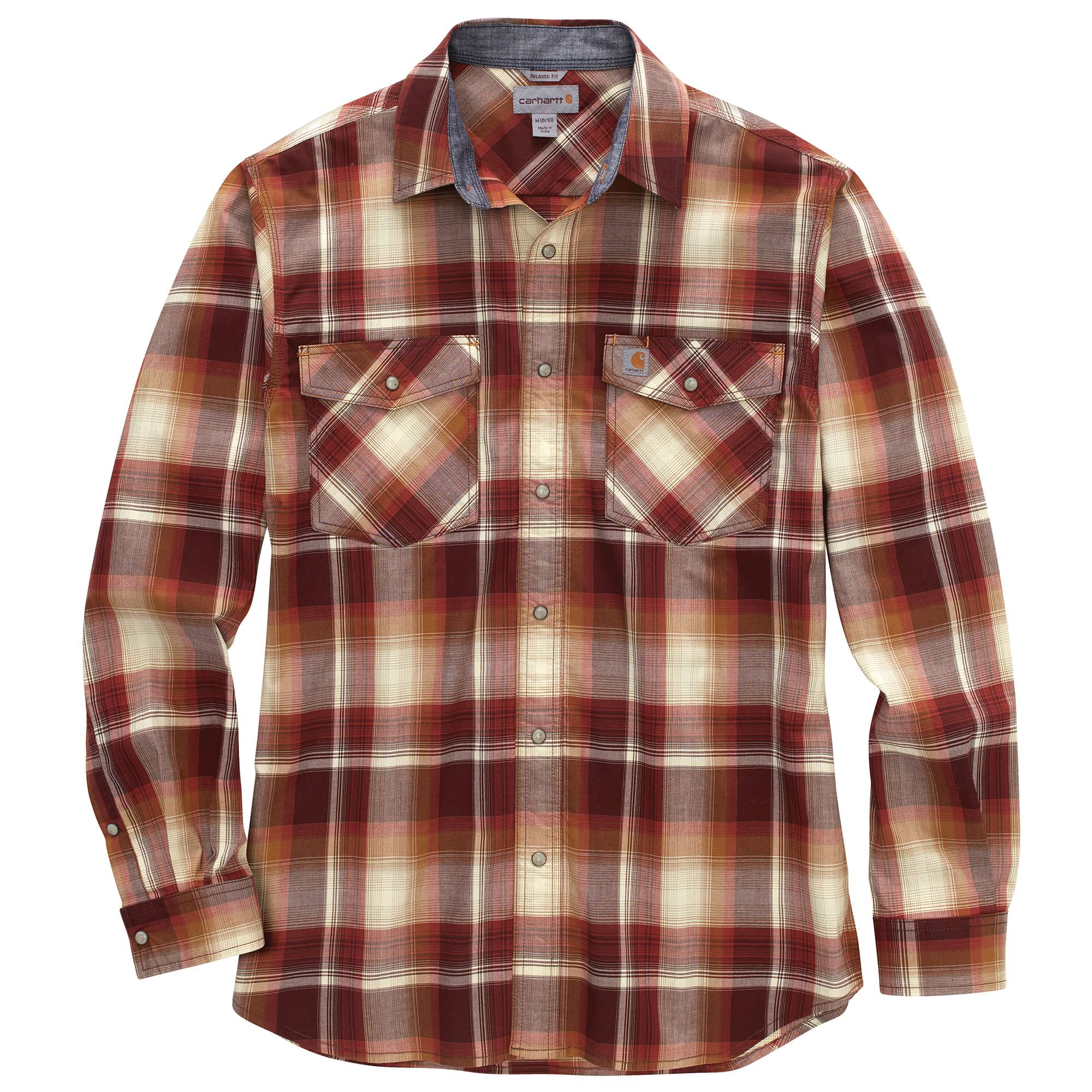 Carhartt Rugged Flex Relaxed Fit Lightweight Long-Sleeve Snap-Front Plaid Shirt