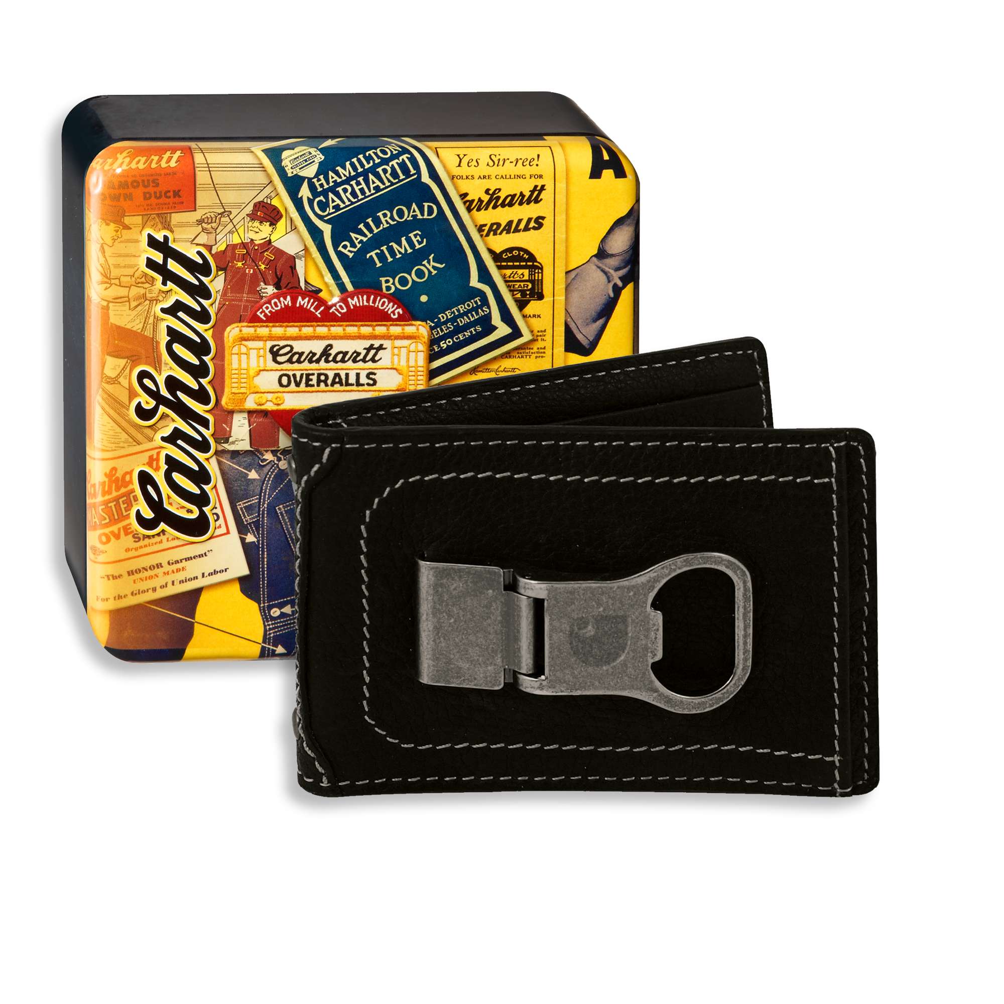 Men's Long Neck Front Pocket Wallet with Collectible Tin