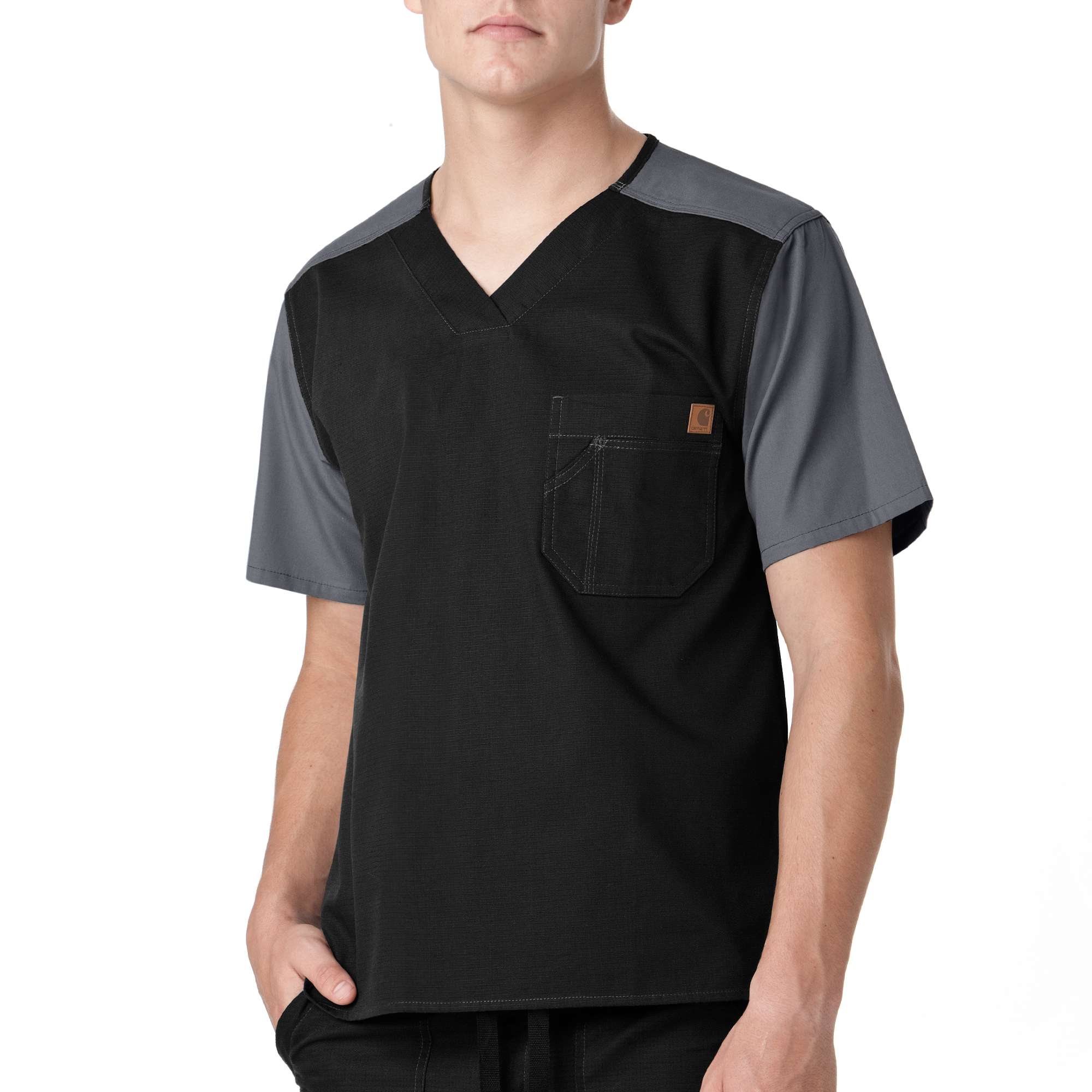 Image of Colorblock Scrub Utility Top