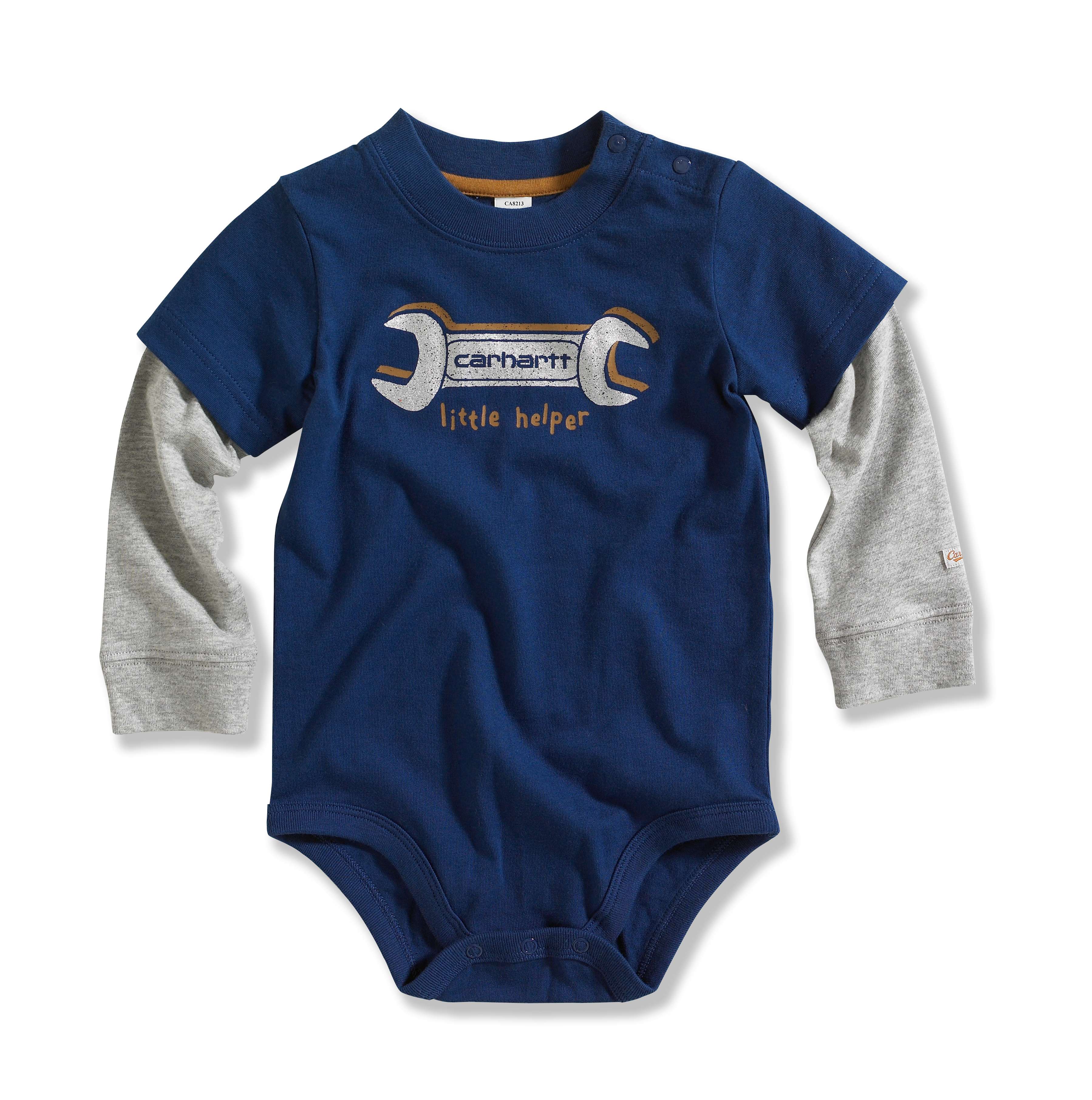 Infant/Toddler Boy�s Little Helper Graphic Layered-Sleeve Bodyshirt