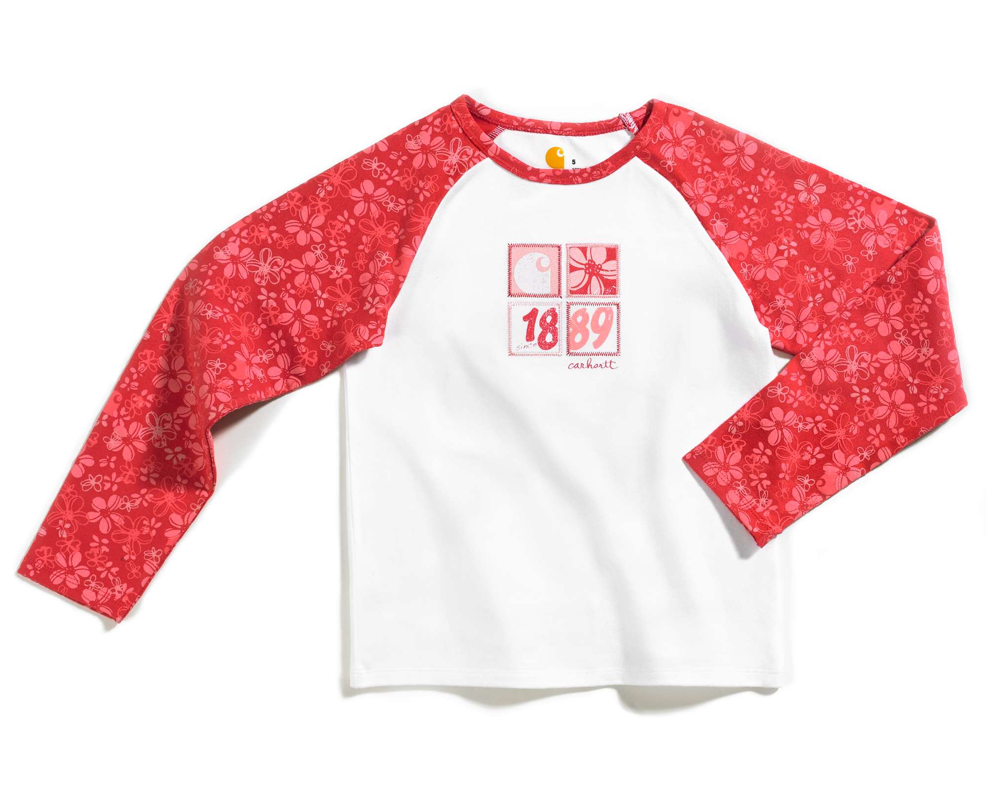 Girls Camo Sleeve Raglan Tee