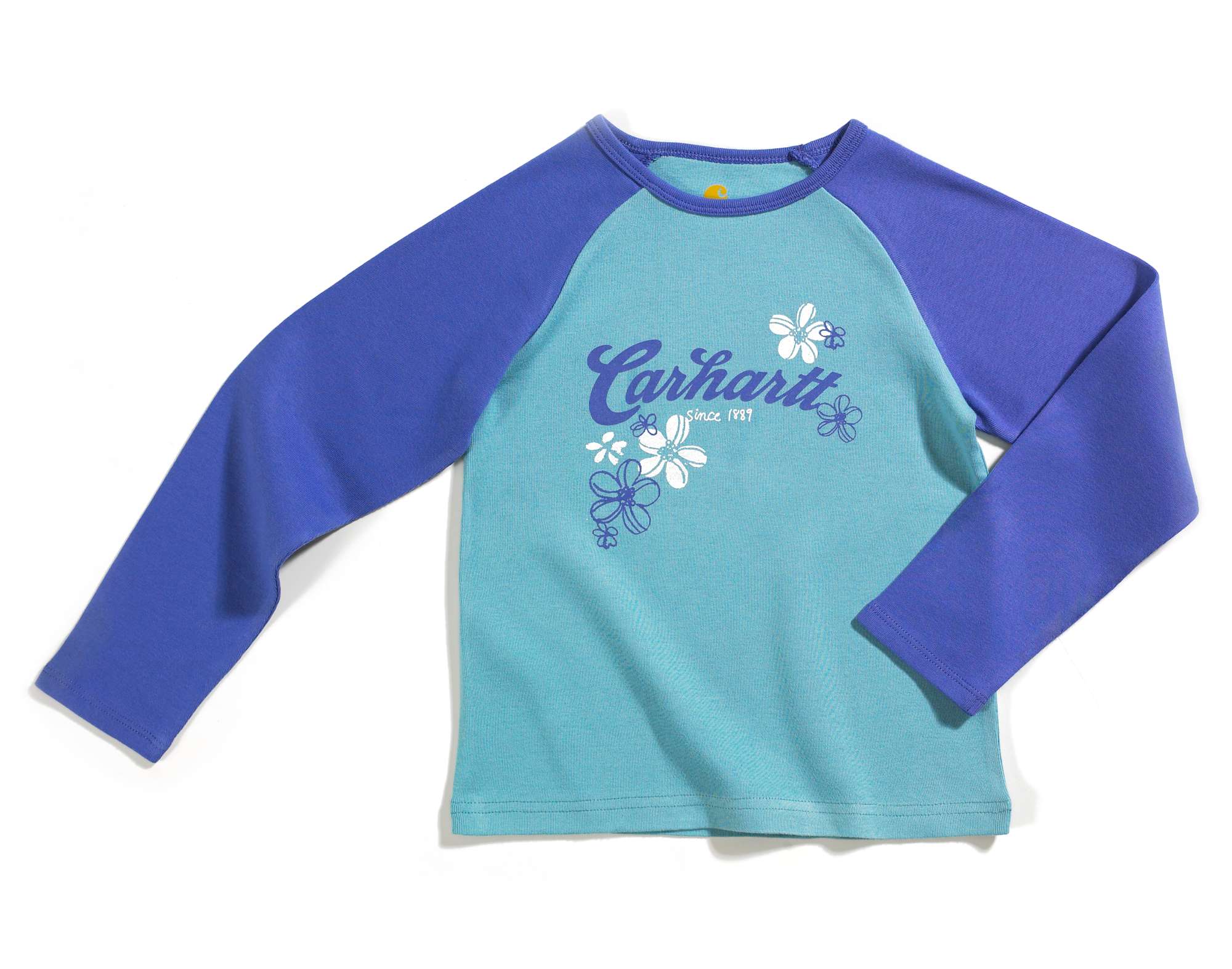 Girls Camo Flower Raglan Tee