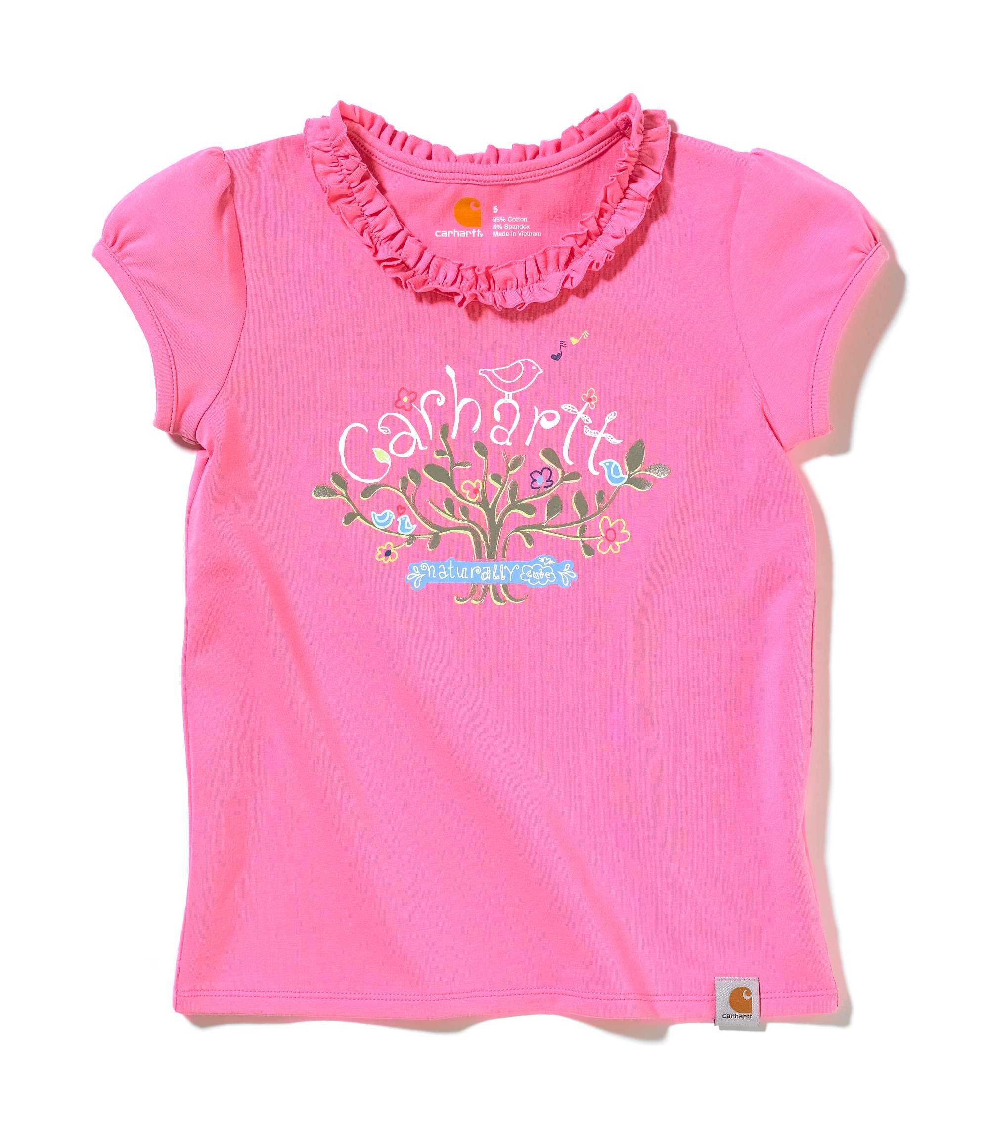 Girls Ruffle Neck Tee