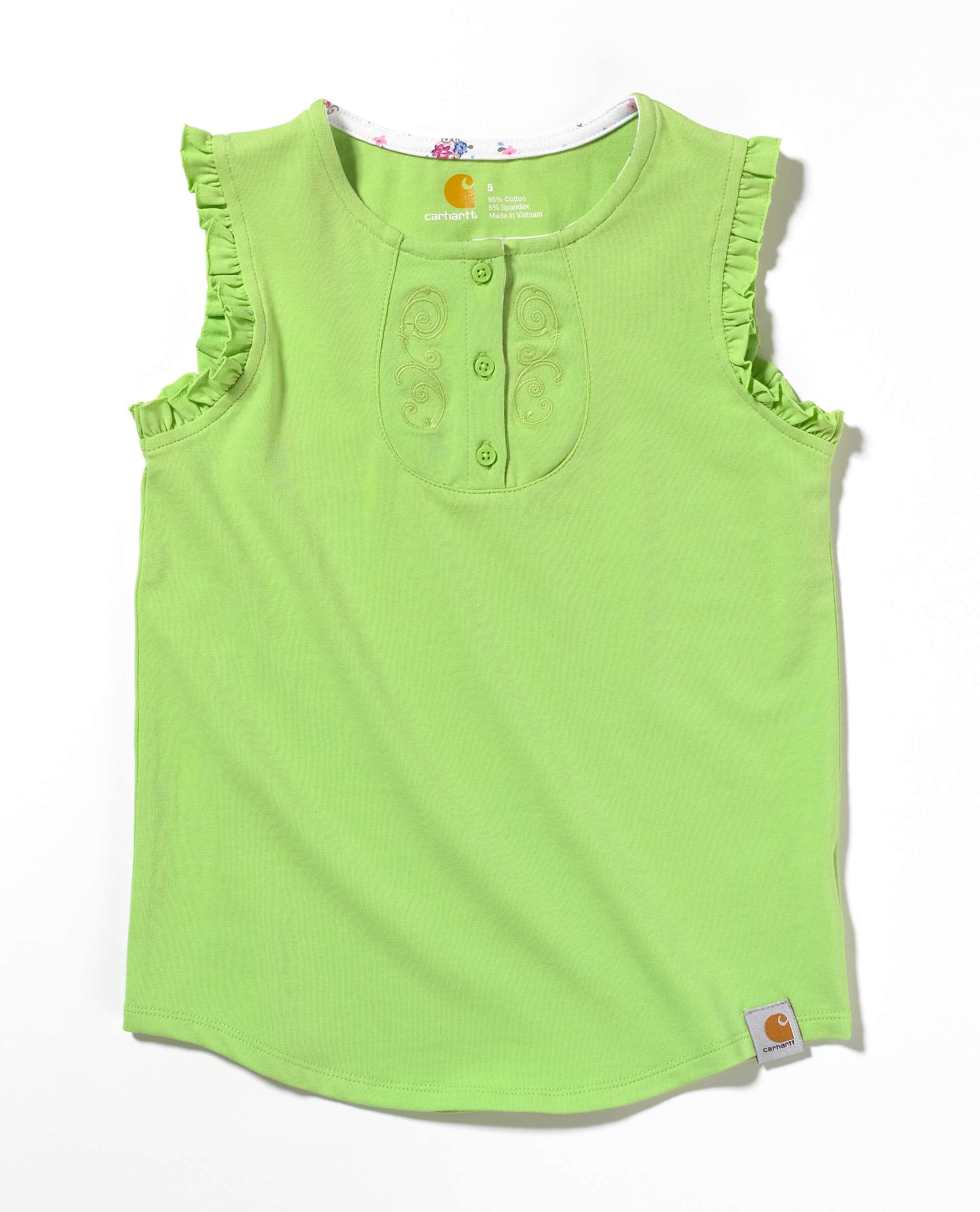 Girls Ruffled Henley Tee