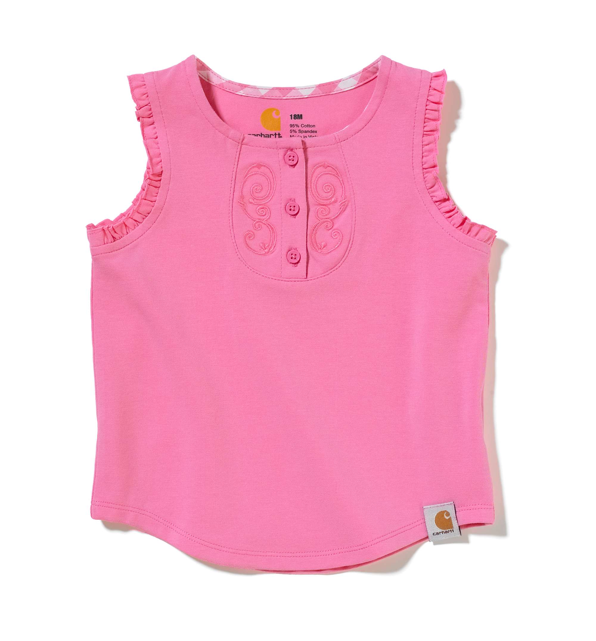 Girls Infant/Toddler Ruffle Neck Henley Tee