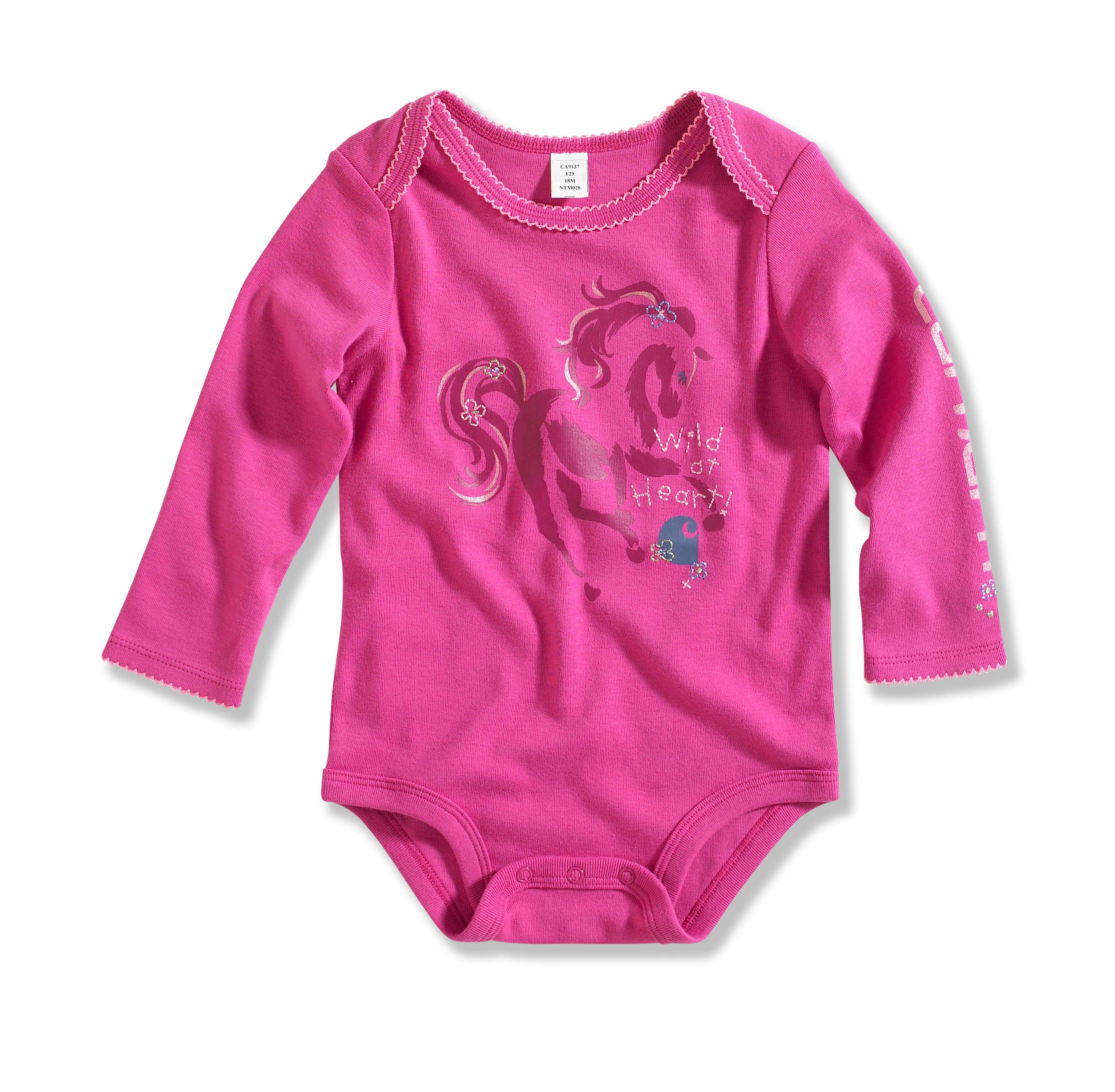 Infant/Toddler Girl�s Wild At Heart Long-Sleeve Lapped Shoulder Bodyshirt