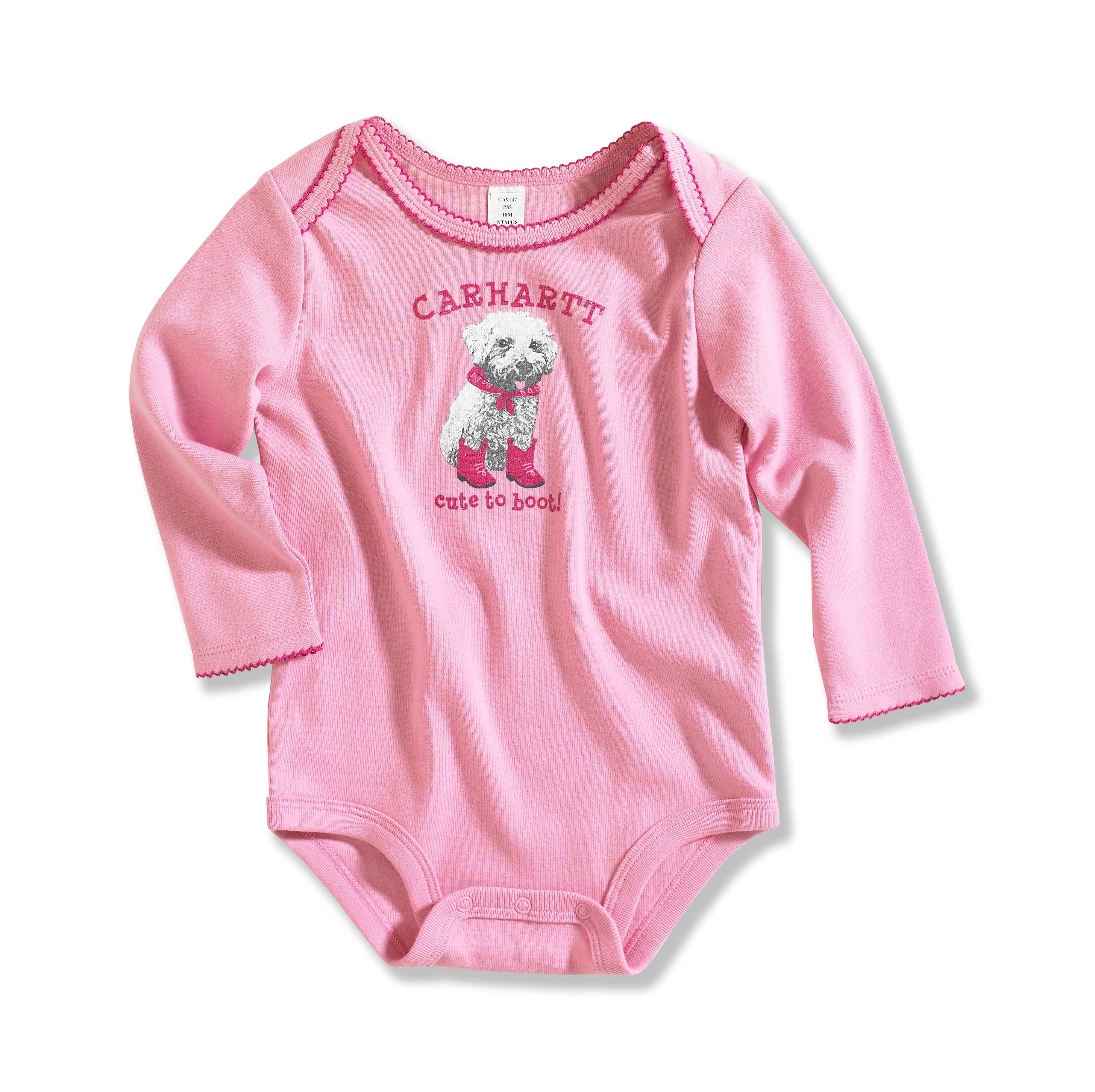 Infant/Toddler Girl�s Cute To Boot Long-Sleeve Lapped Shoulder Bodyshirt