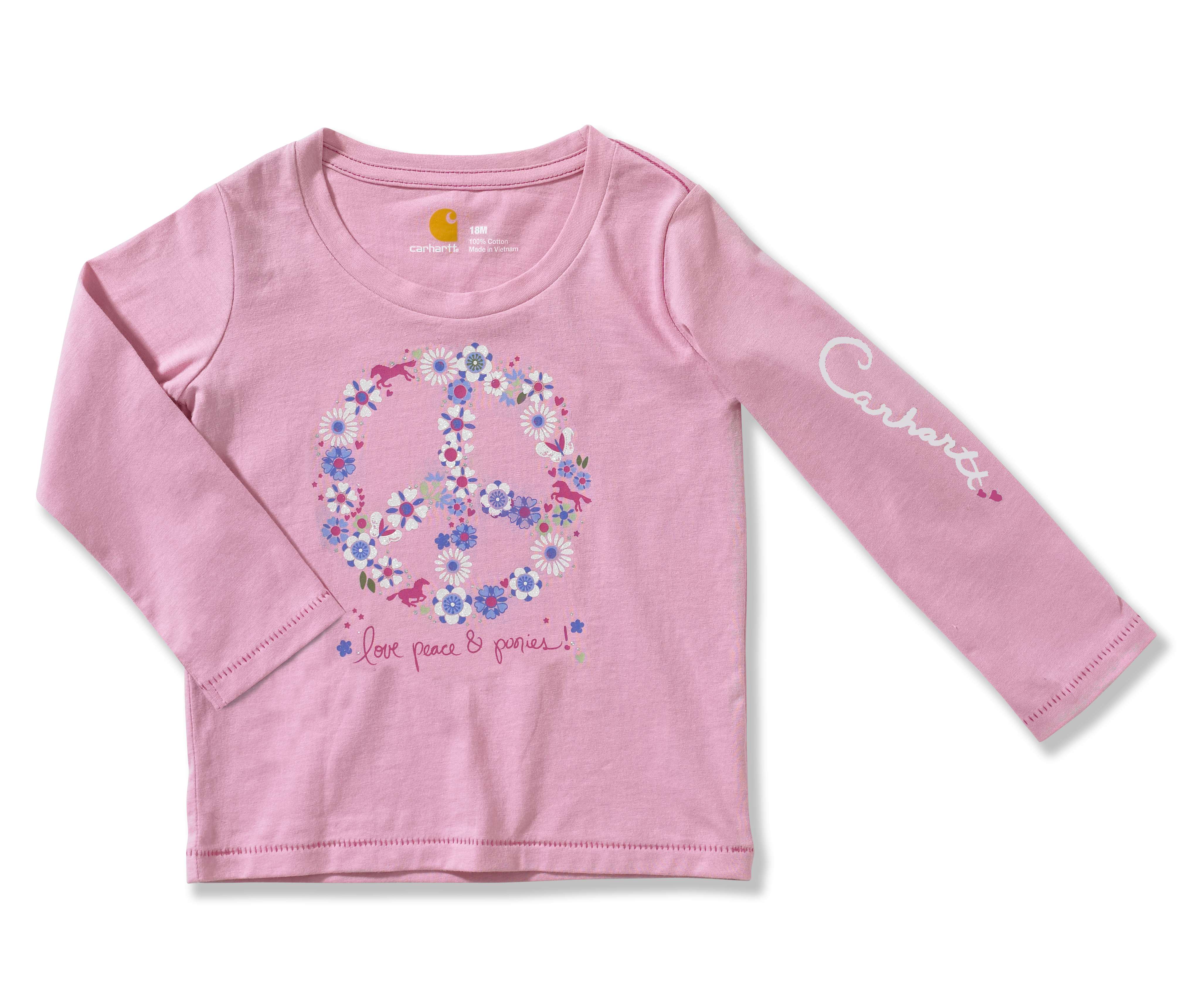 Infant/Toddler Girl�s Flower Peace Long-Sleeve T-Shirt