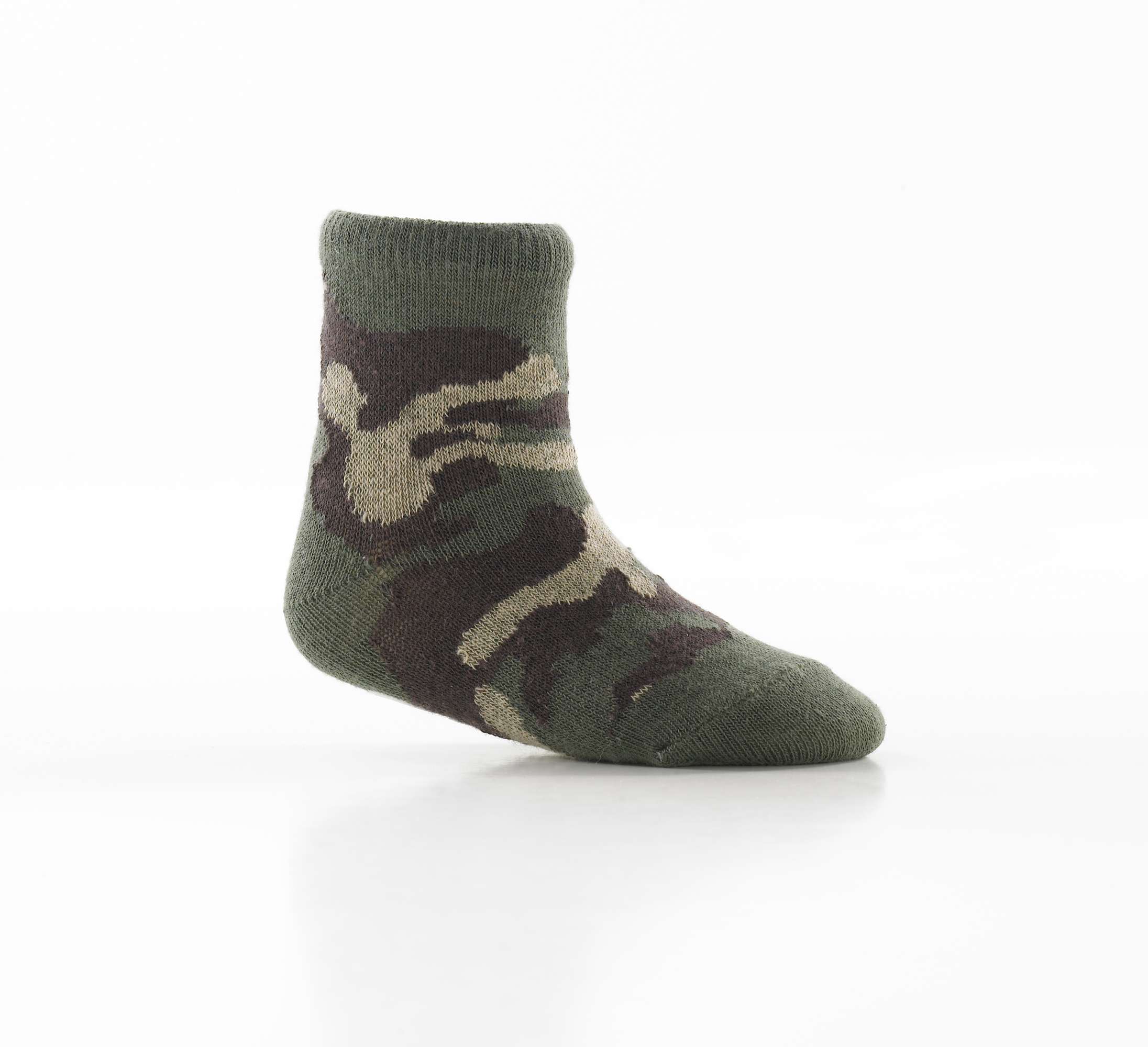 Infant Tiny But Tough Socks - 3 Pairs: Brown, Camo, White