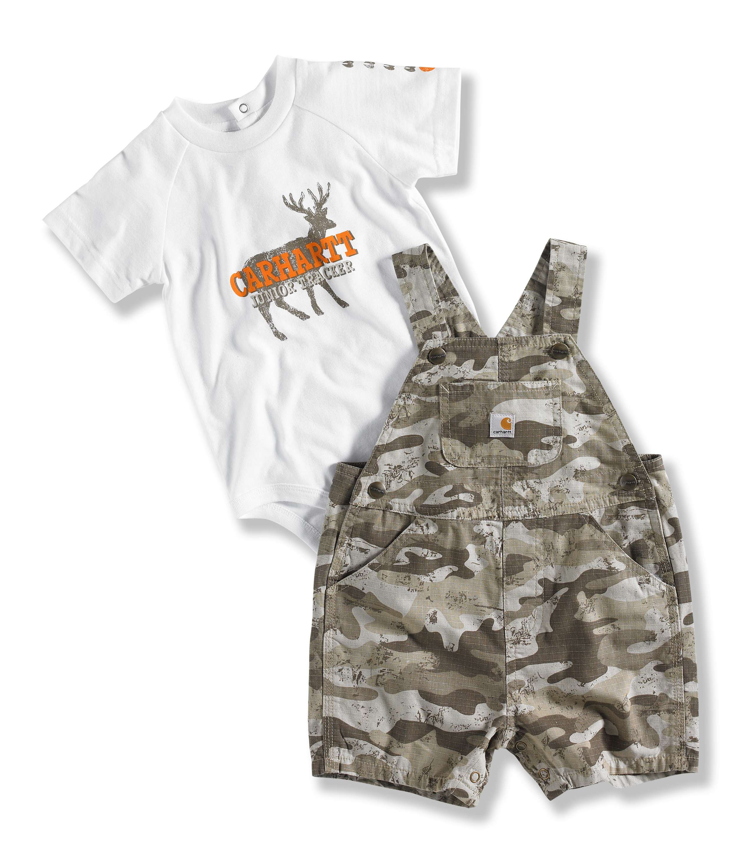 INFANT BOY'S WASHED BIB CAMO SHORTALL SET