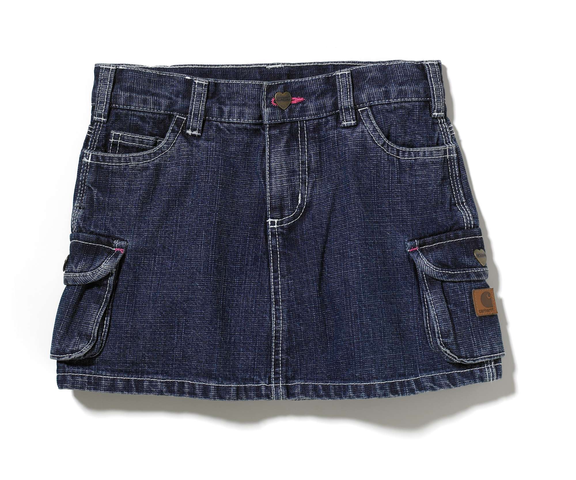 Girls Washed Denim Skirt With Bike Short