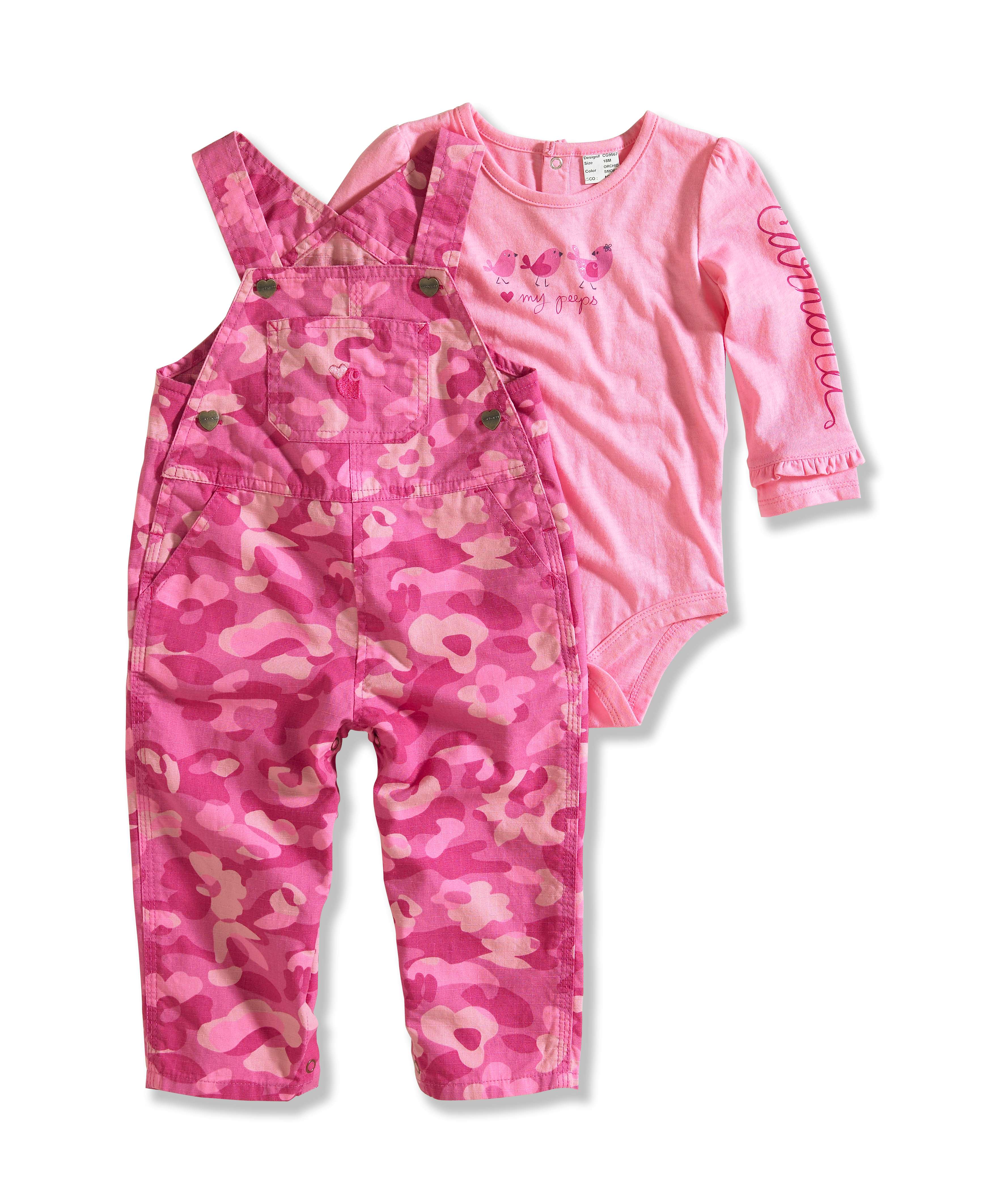 Infant/Toddler Girl�s Washed Ripstop Bib Overall Set (2 Piece)