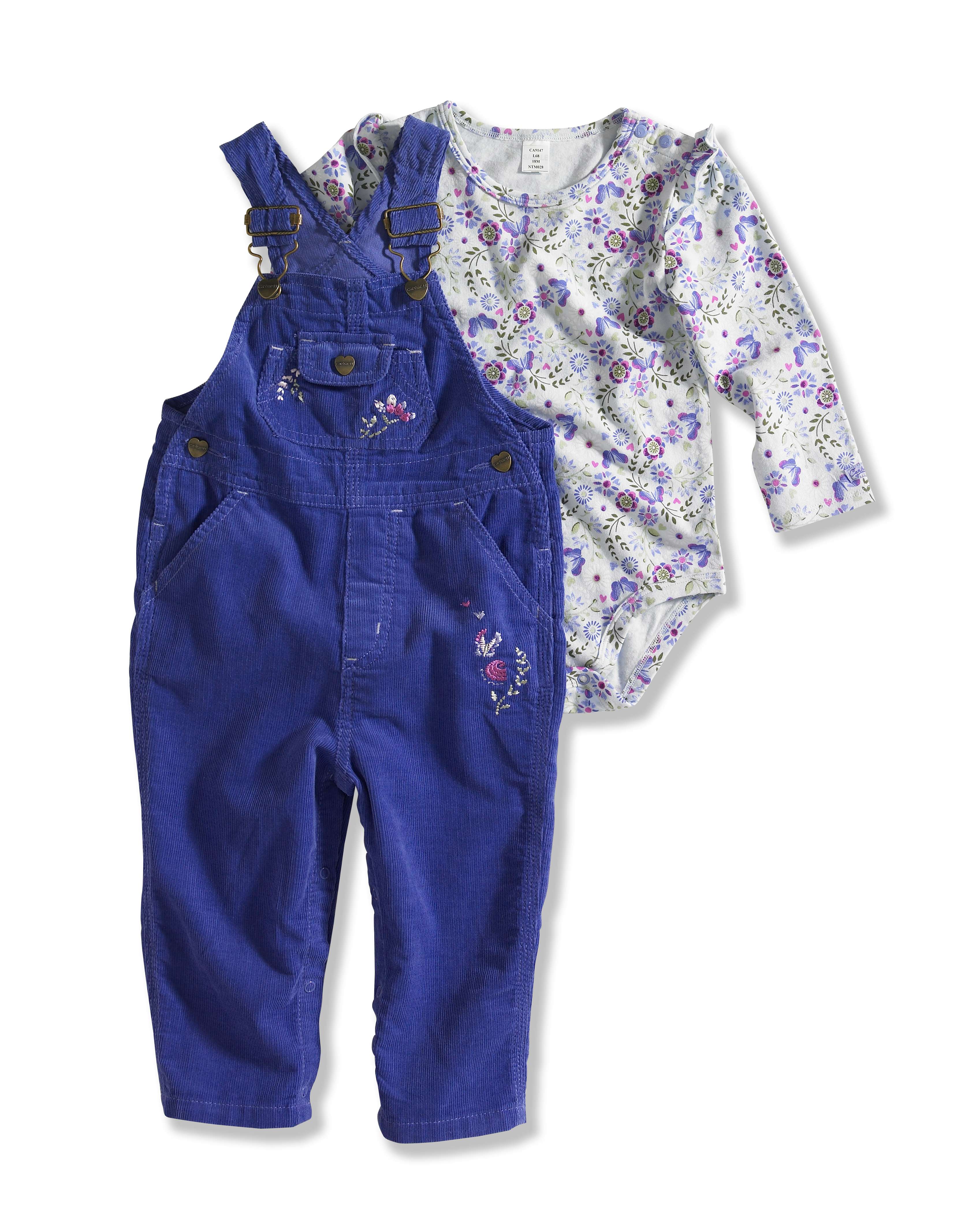 Infant/Toddler Girl�s Comfy Corduroy Bib Overall Set (2 Piece)