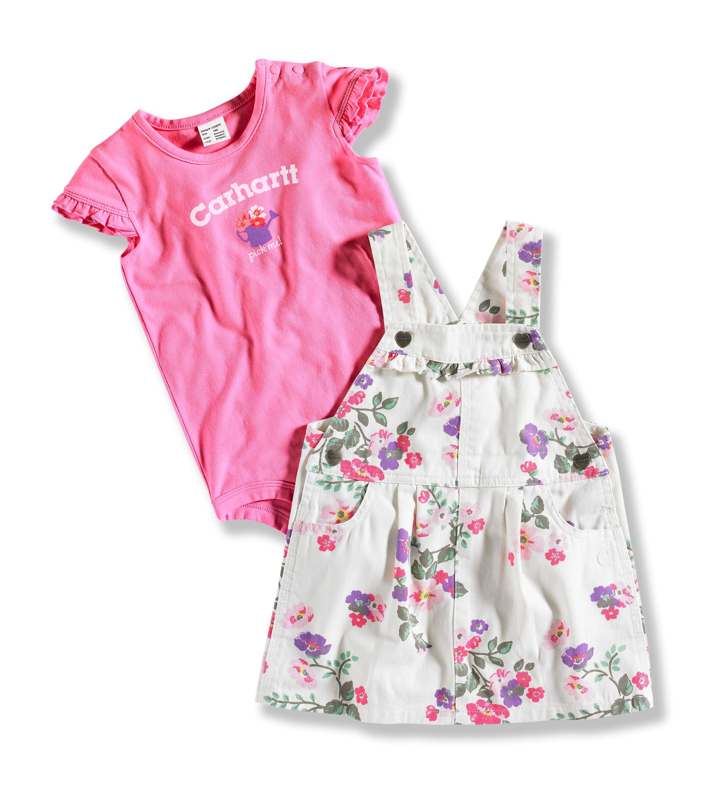INFANT GIRL'S  WASHED PRINTED TWILL JUMPER SET