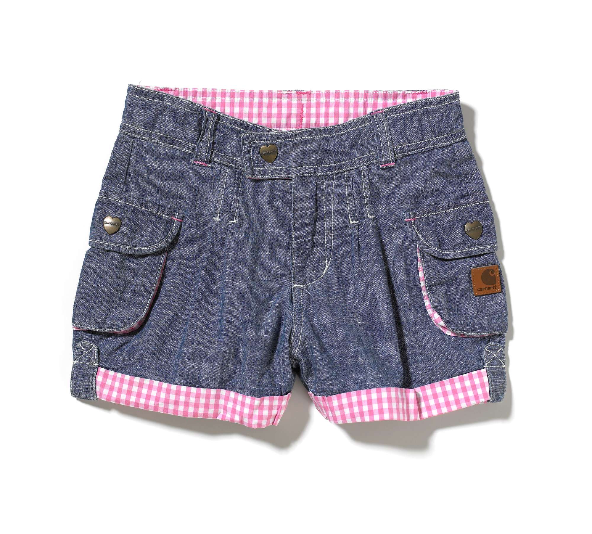 Girls Washed Chambray Cargo Pocket Short