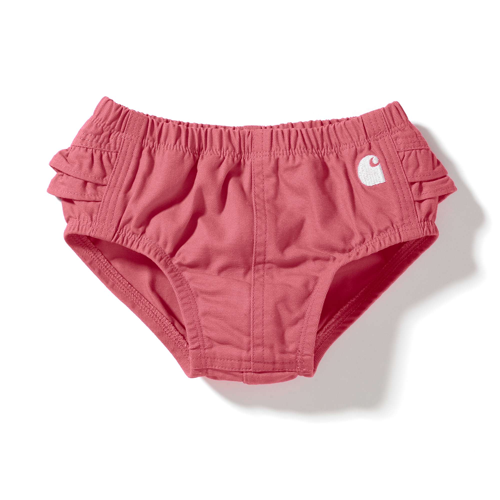 Infant Girls Washed Canvas Ruffle Diaper Cover