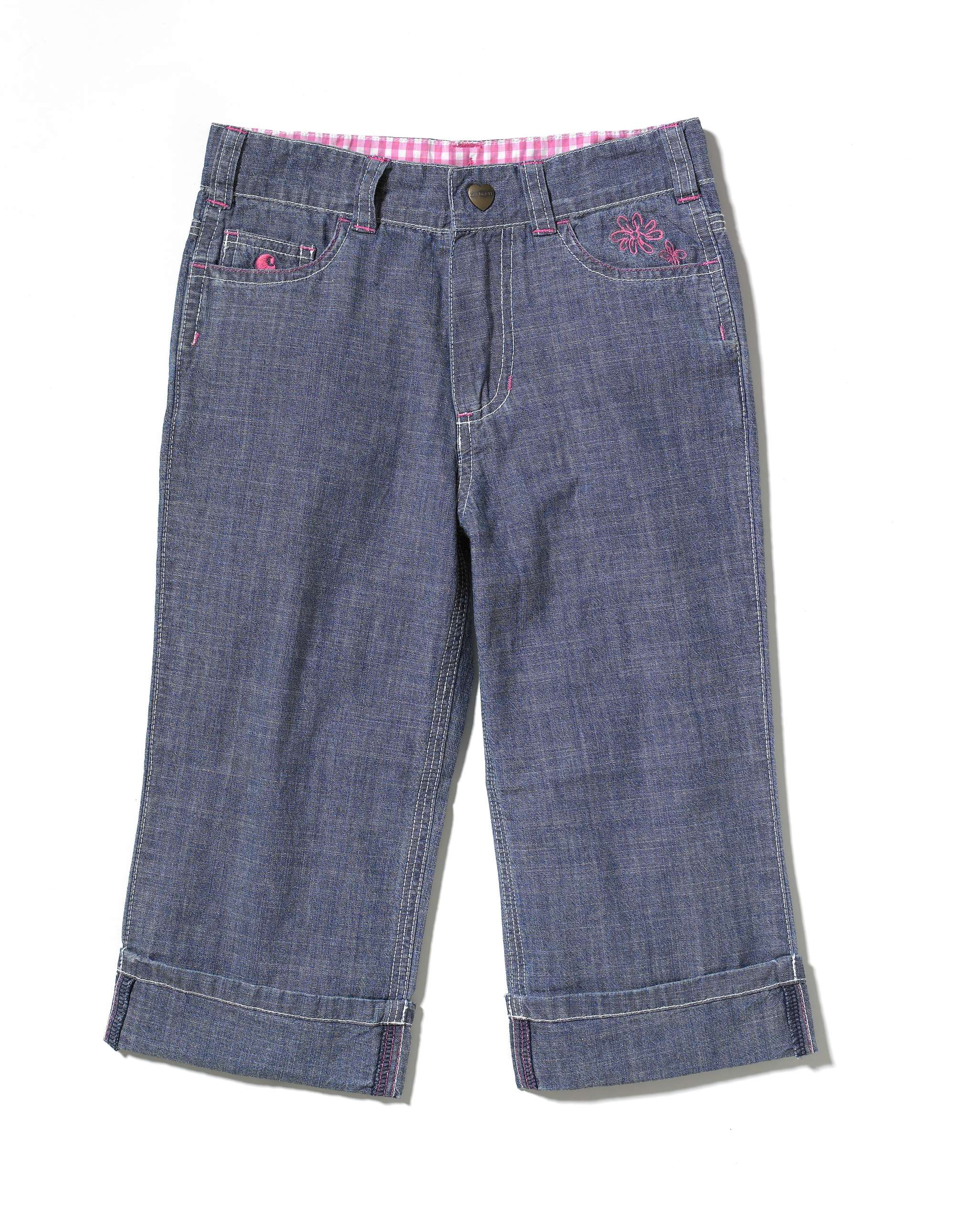 Girls Washed Chambray Capri