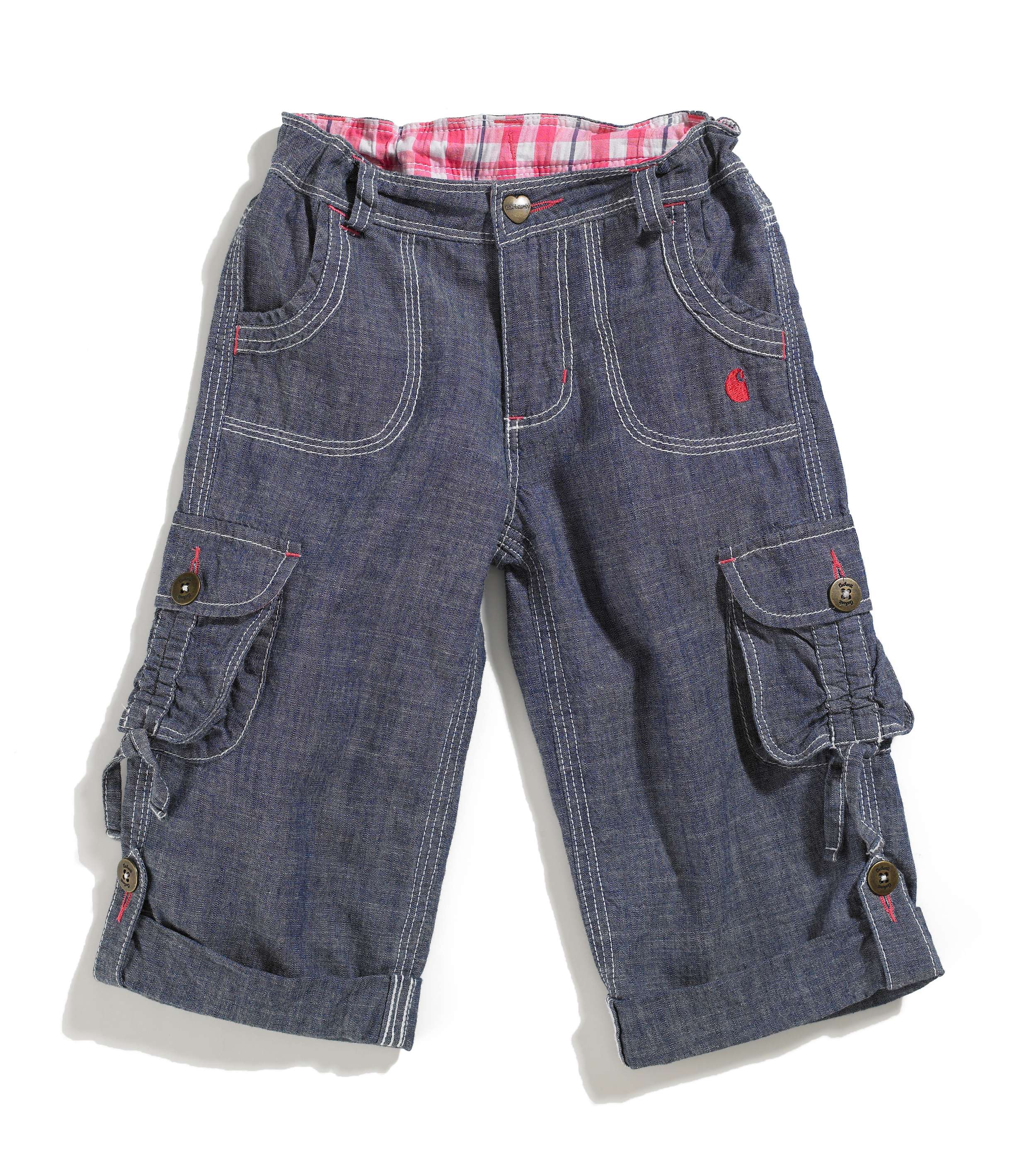 Girls Washed Chambray Capri