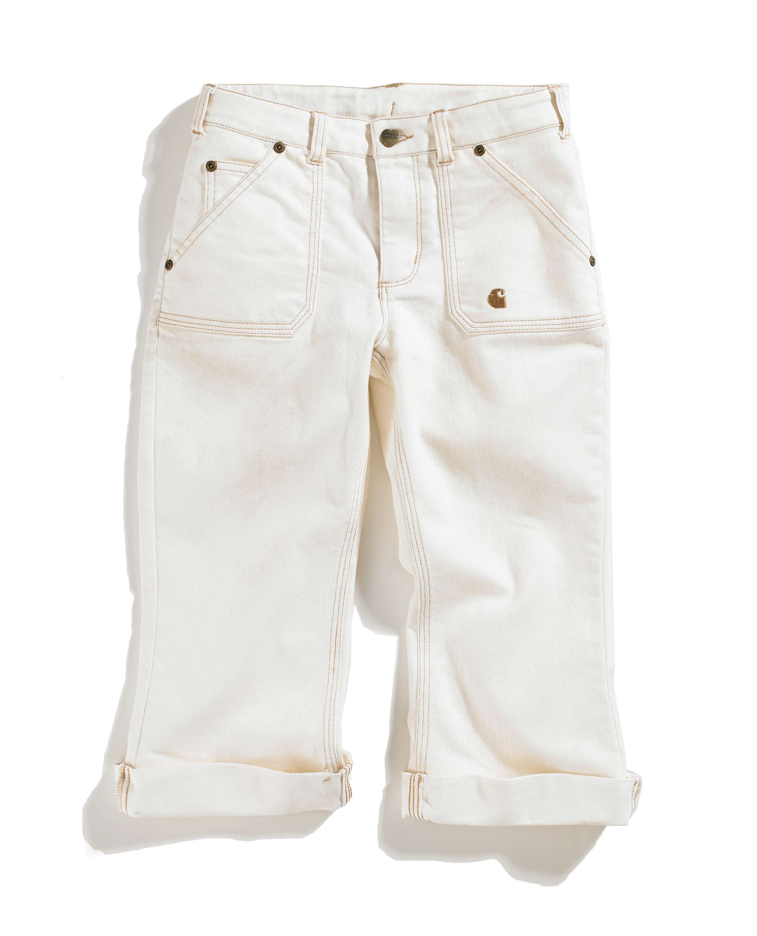 Girls Washed 5-Pocket Denim Crop Pant