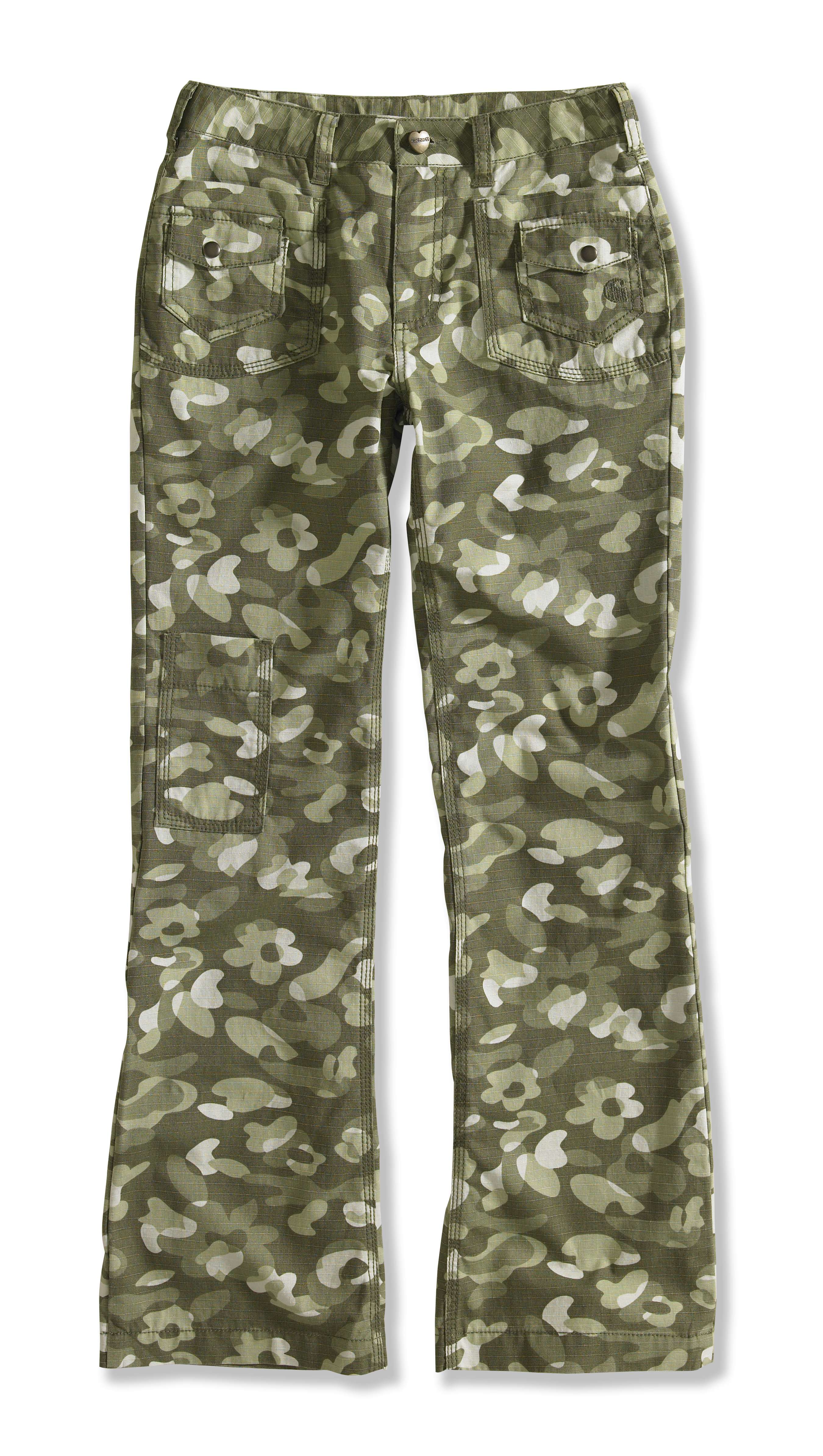Girl�s Washed Printed Camo Ripstop Pant