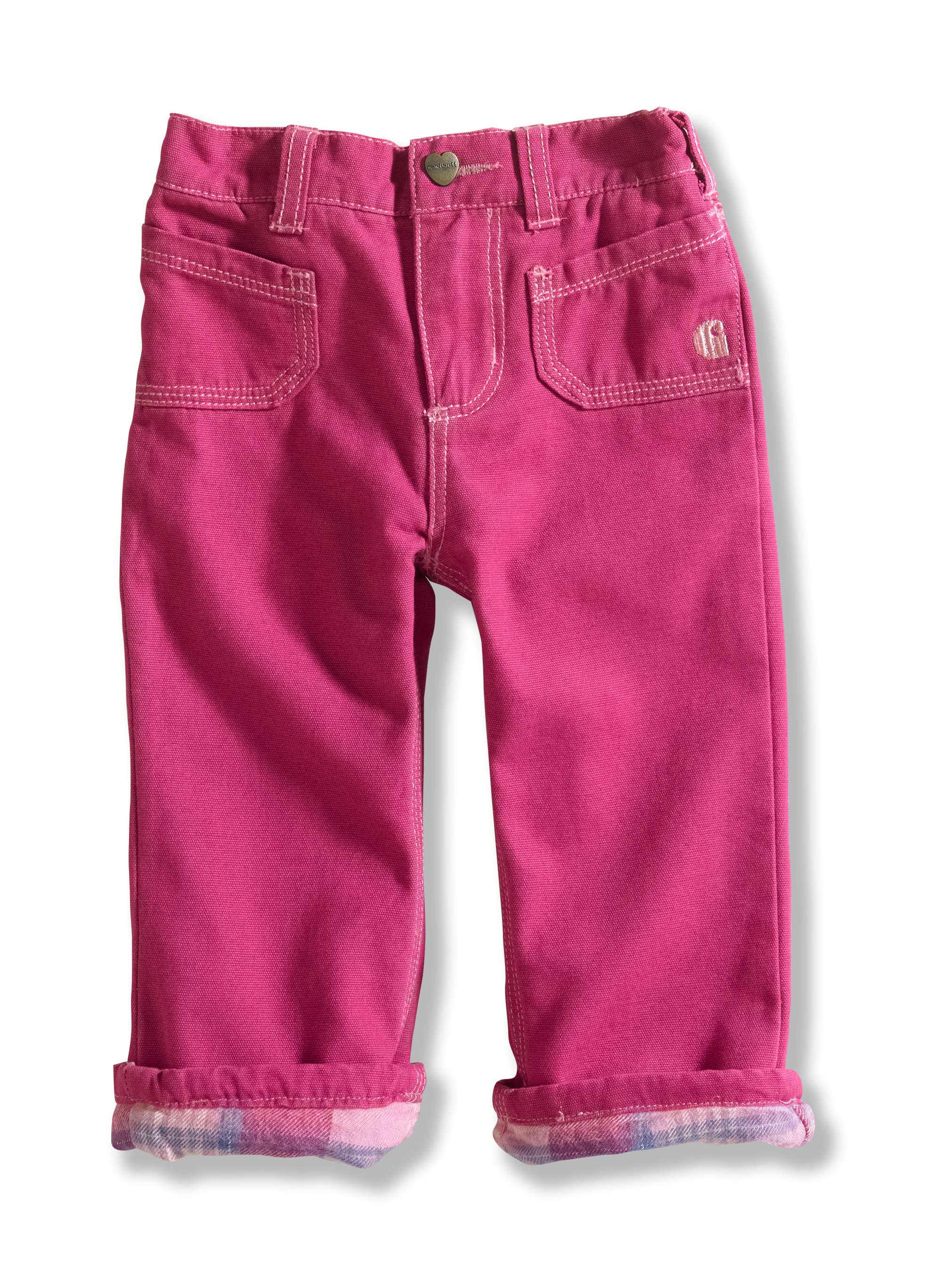 Infant/Toddler Girl�s Washed Canvas Flannel-Lined Jean