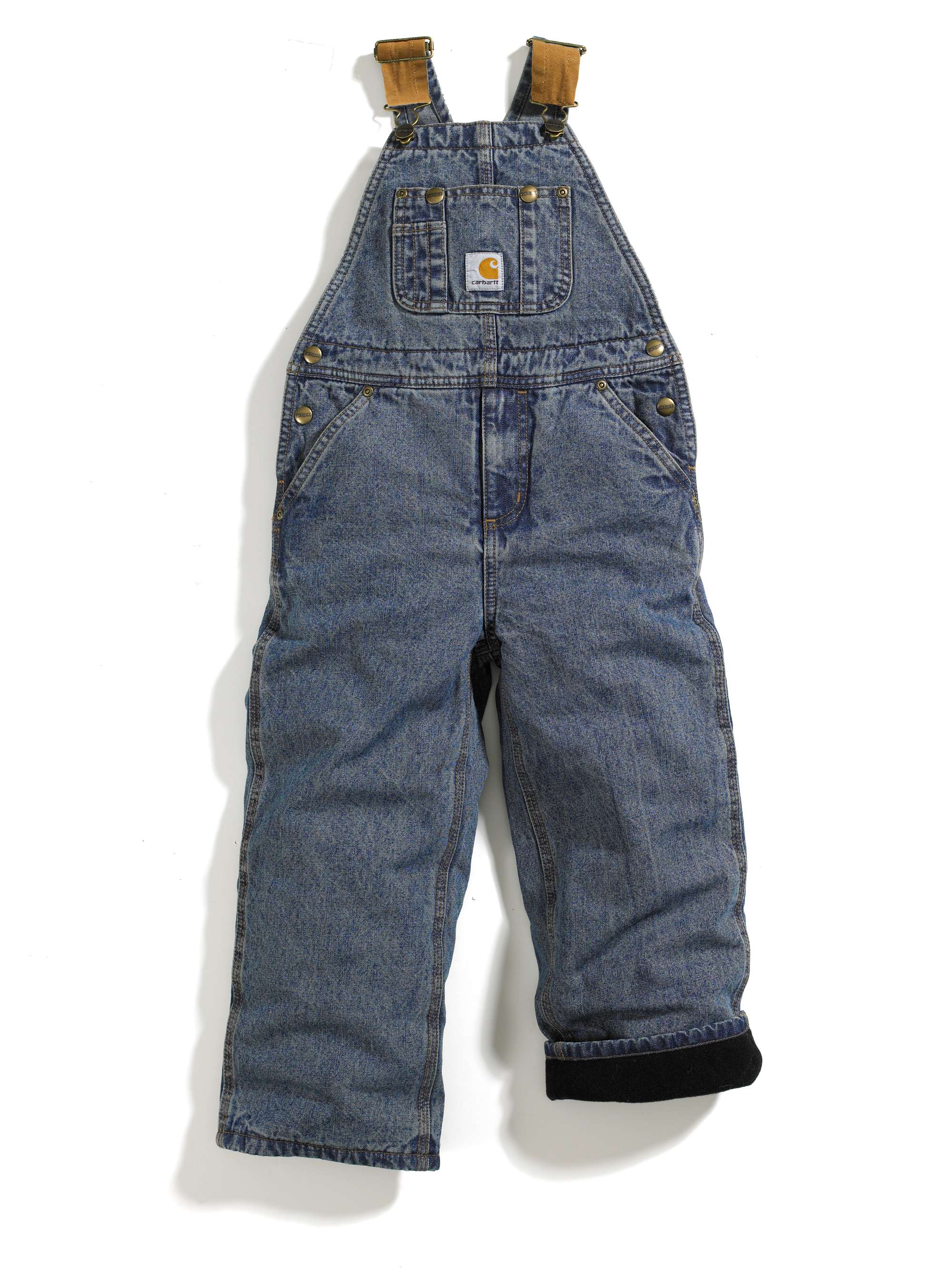 Boys Washed Denim Lined Bib Overall - Sizes 8-16
