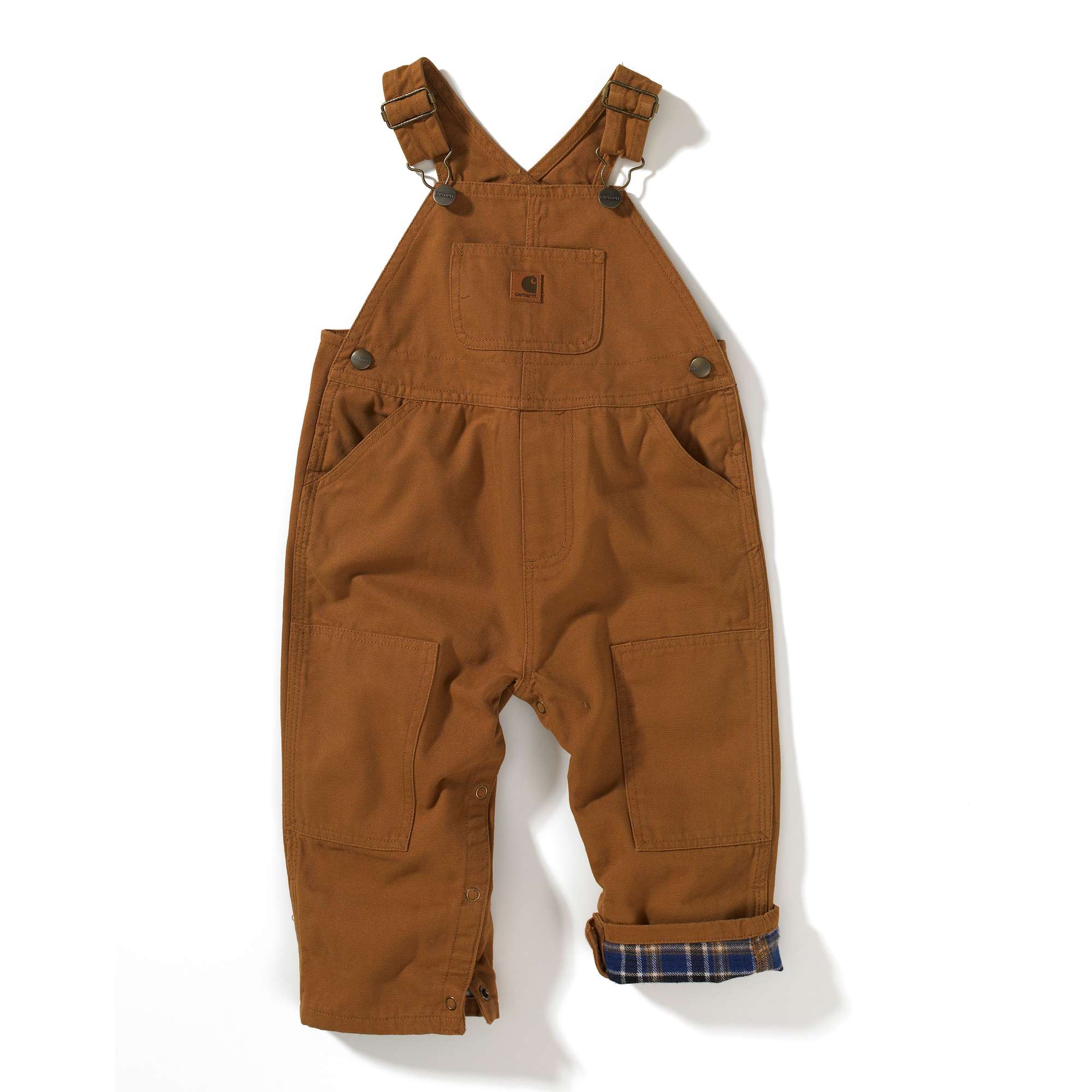 Infant Boy's Washed-Duck Bib Overall � Flannel Lined