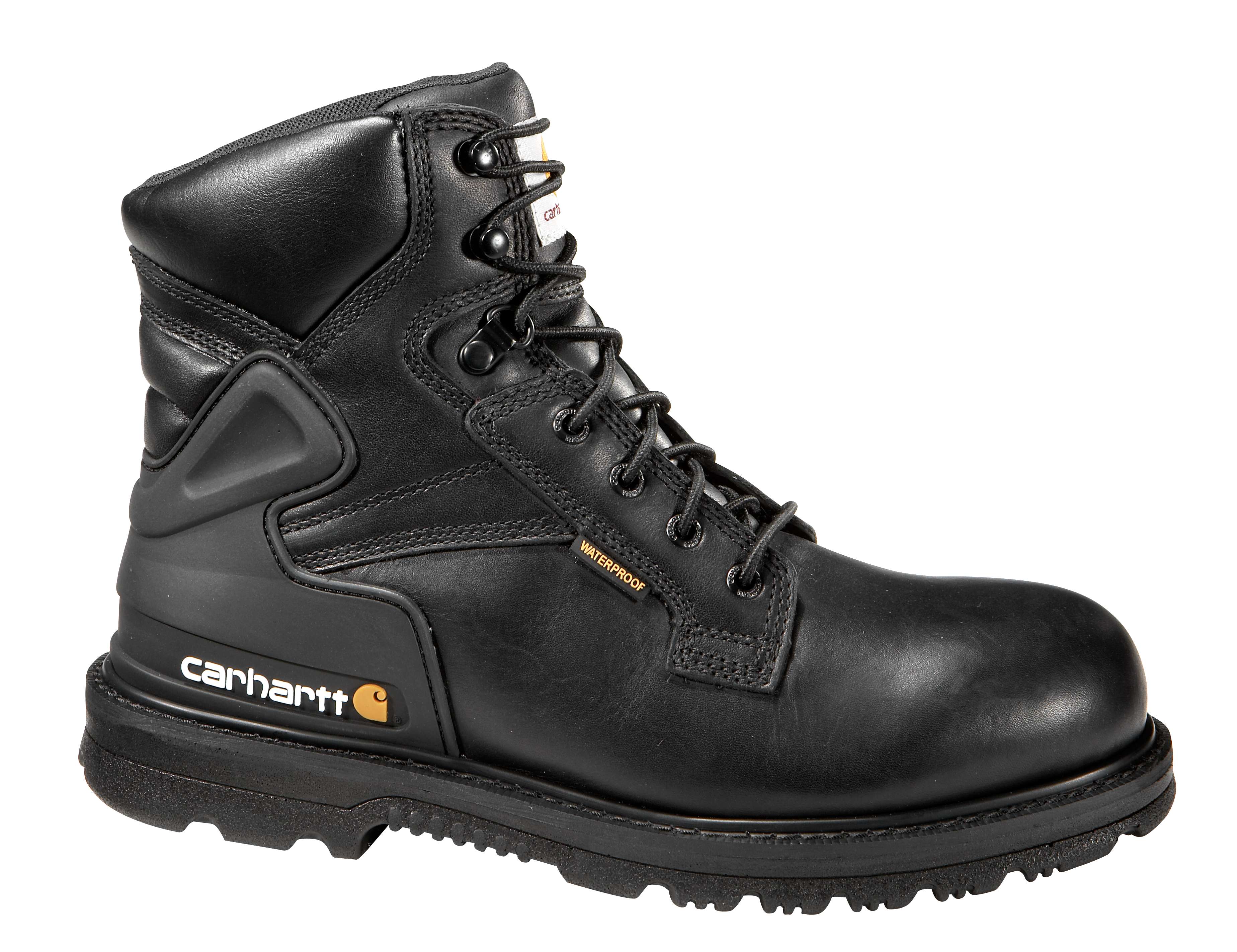 Men's 6-Inch Black Leather Waterproof Work Boot/Non-Safety