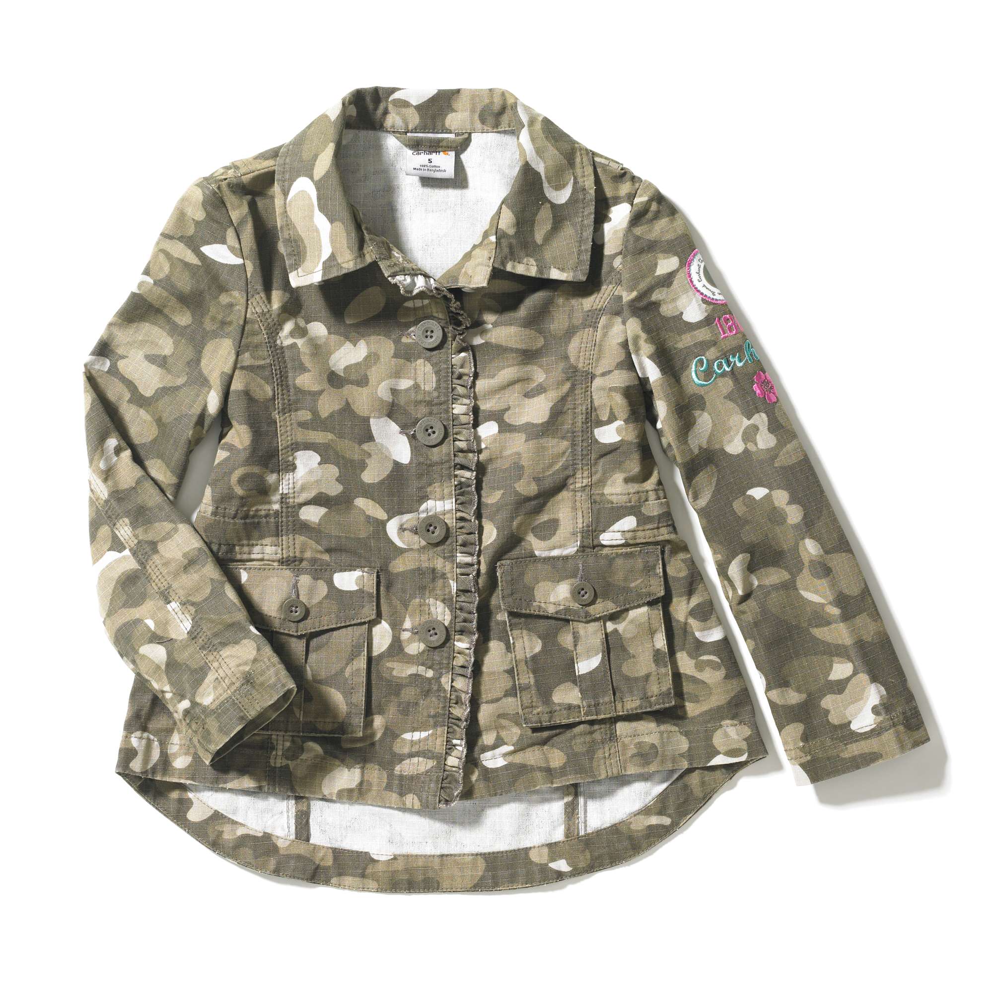 Girl's Washed Printed Ripstop Jacket