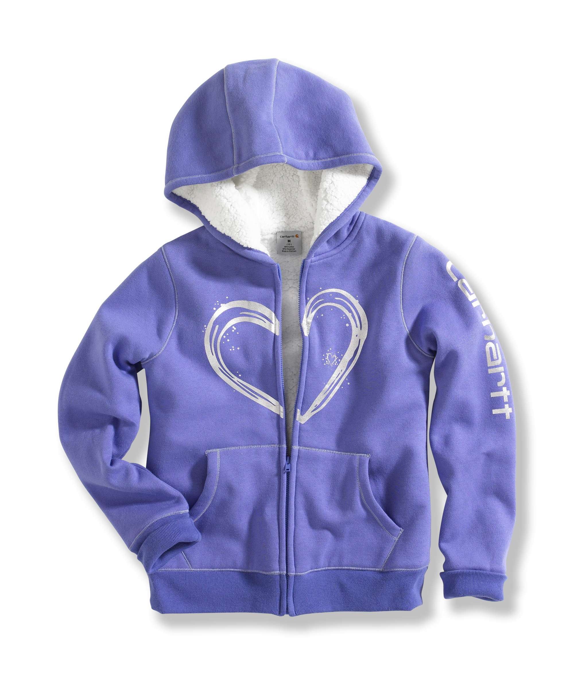 Girl�s Cozy Zip-Front Sherpa-Lined Sweatshirt