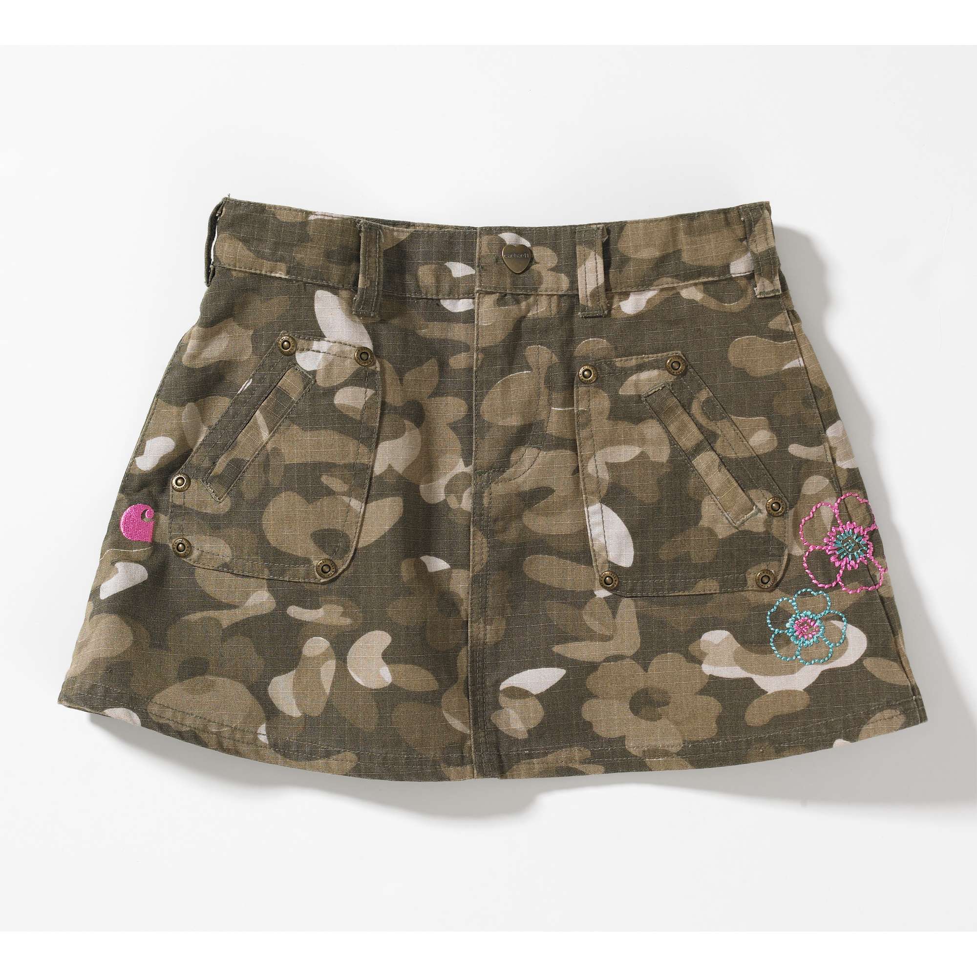 Girl's Washed Printed Ripstop Skirt