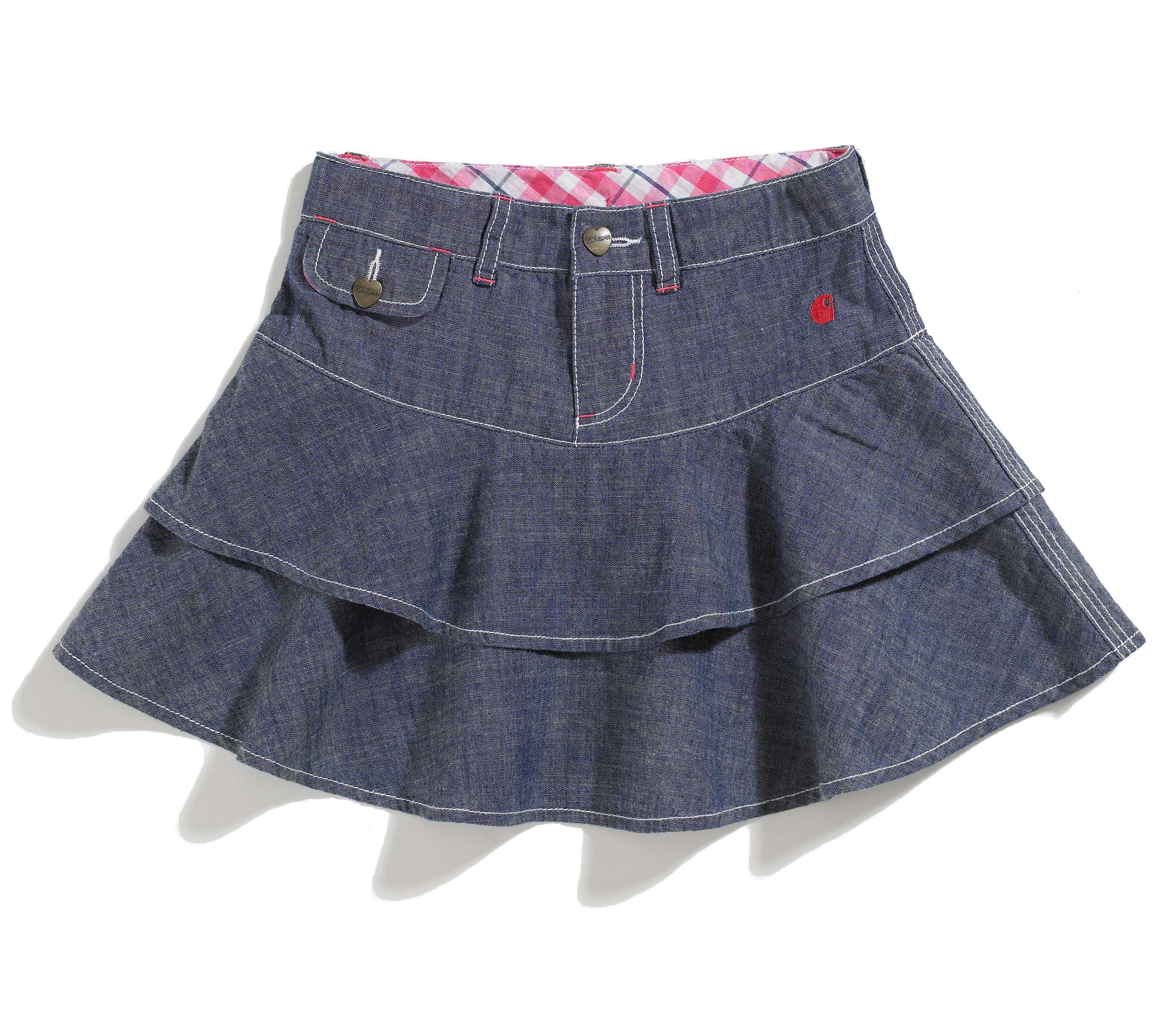 Girls Washed Chambray Skirt