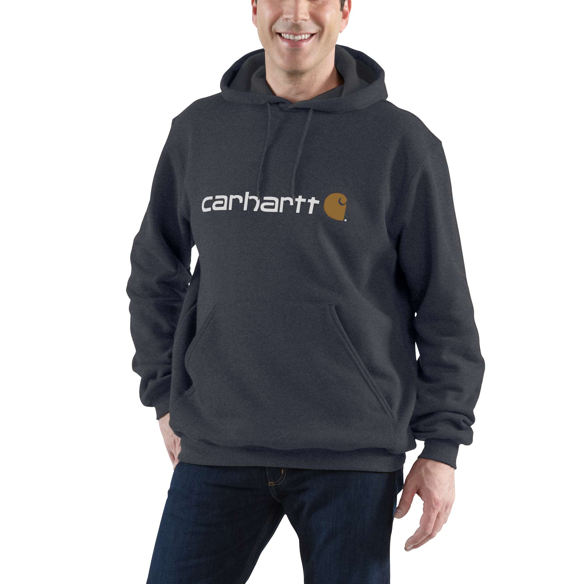 Carhartt Hoodies - Loose fit herensweater met capuchon en carhartt-logo Grijs - XXL