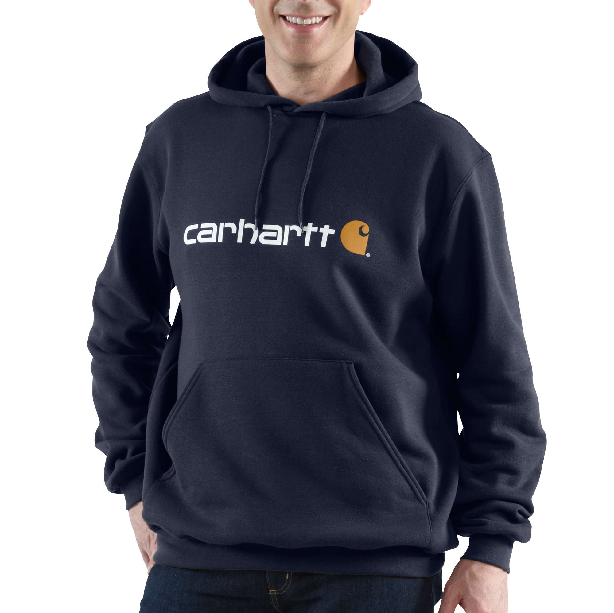 Carhartt Hoodies - Loose fit herensweater met capuchon en carhartt-logo Blauw - XS