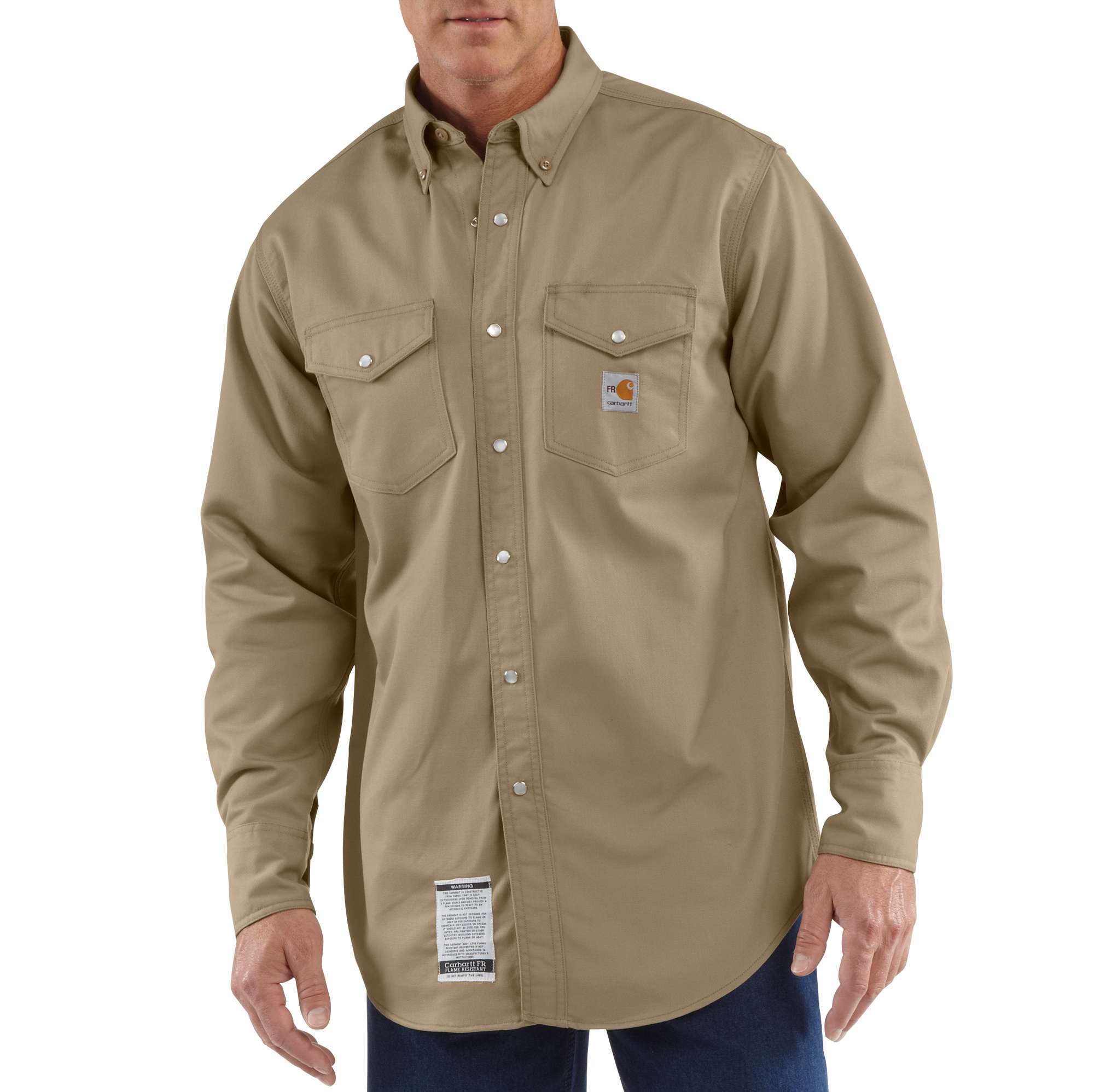 Mens Flame-Resistant Snap-Front Twill Shirt