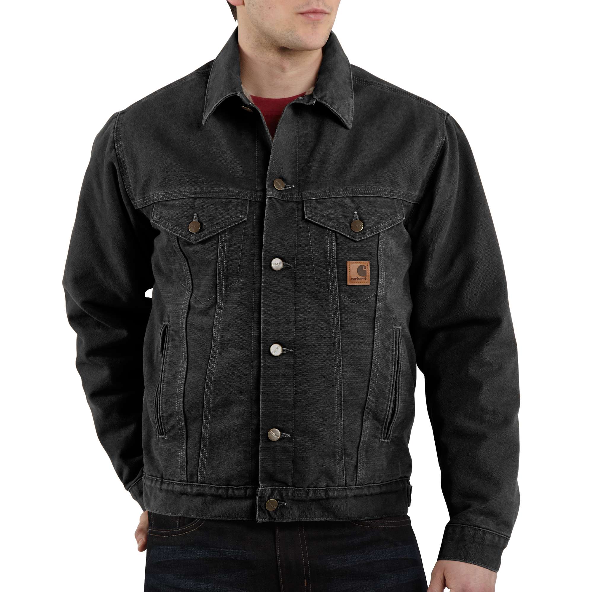 Men&rsquo;s Sandstone Jean Jacket/Sherpa Lined