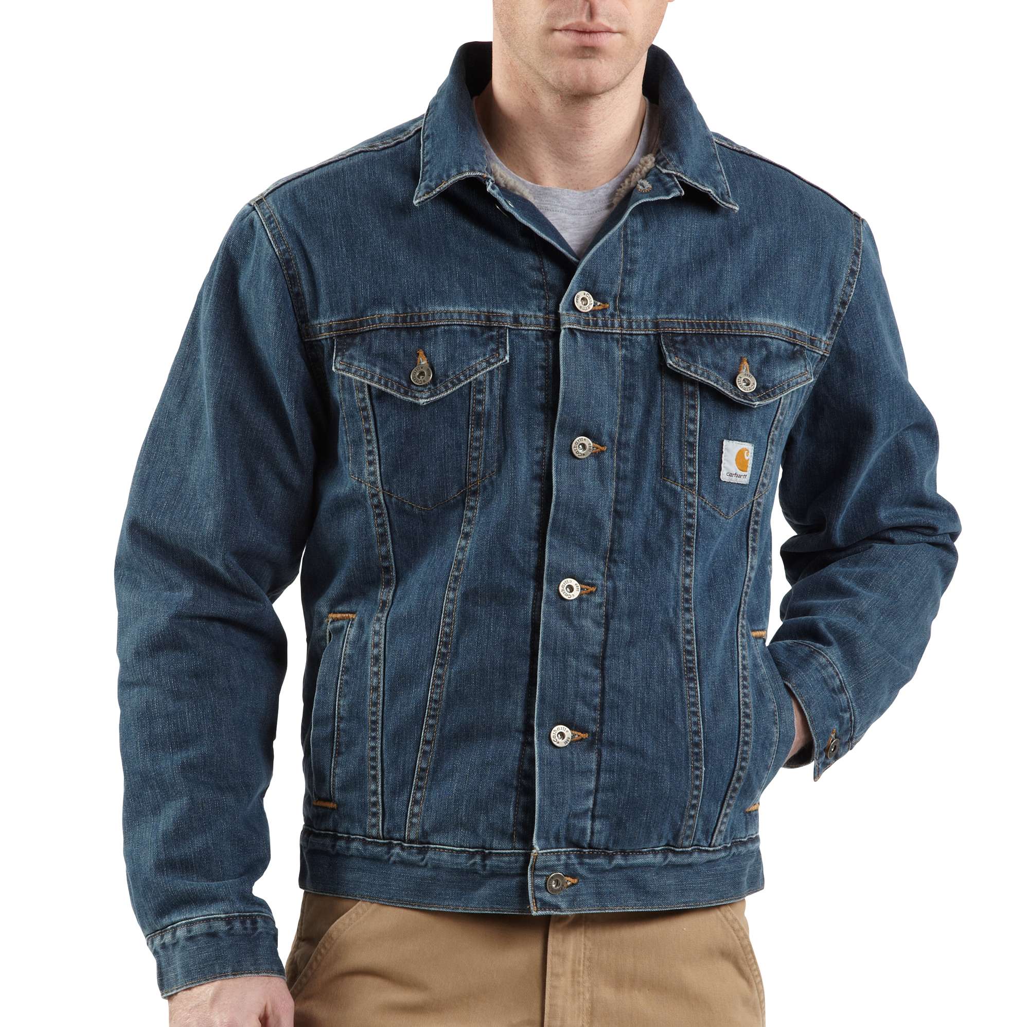 Men's Denim Jean Jacket/Sherpa Lined
