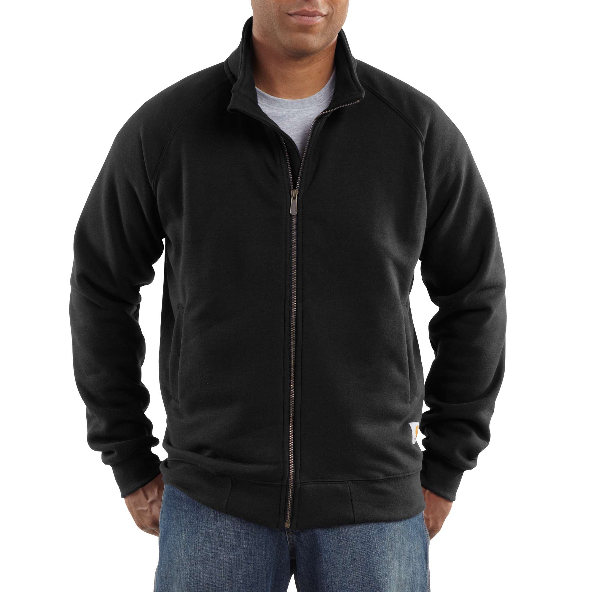Mens Midweight Mock Neck Zip-Front Sweatshirt