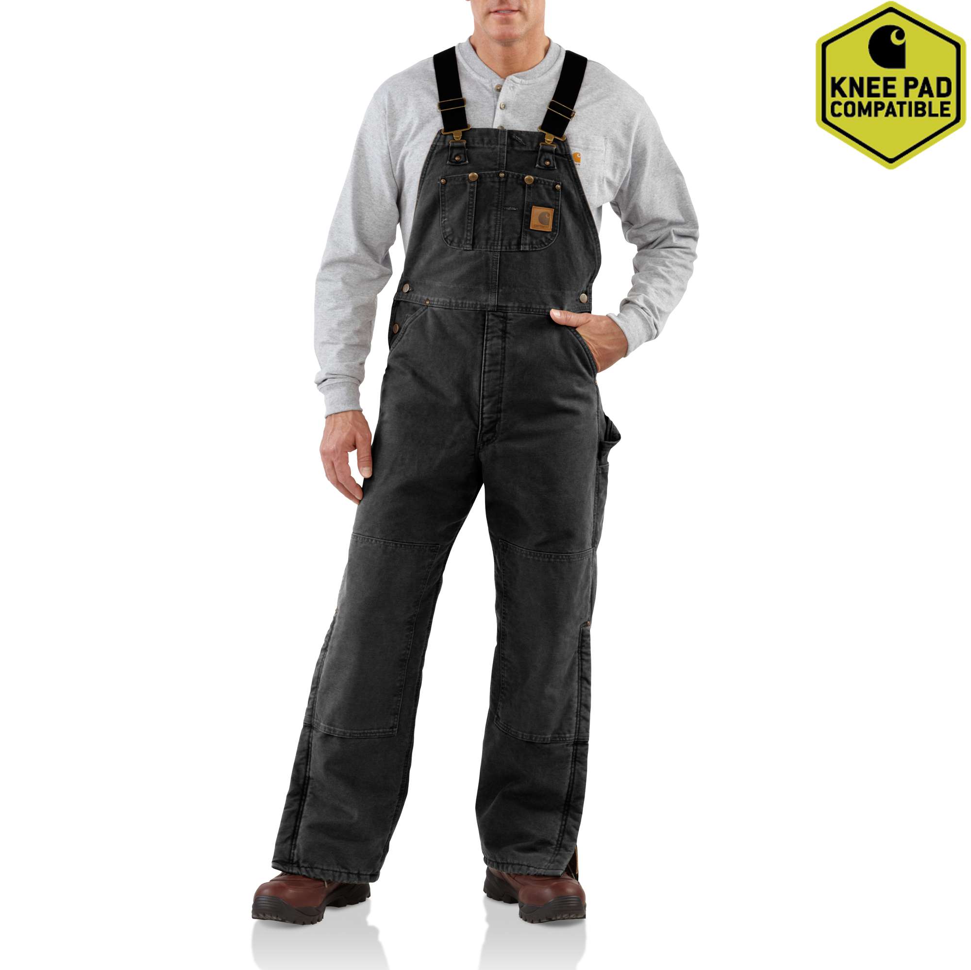 Men&rsquo;s  Sandstone Duck Bib Overall / Quilt-Lined