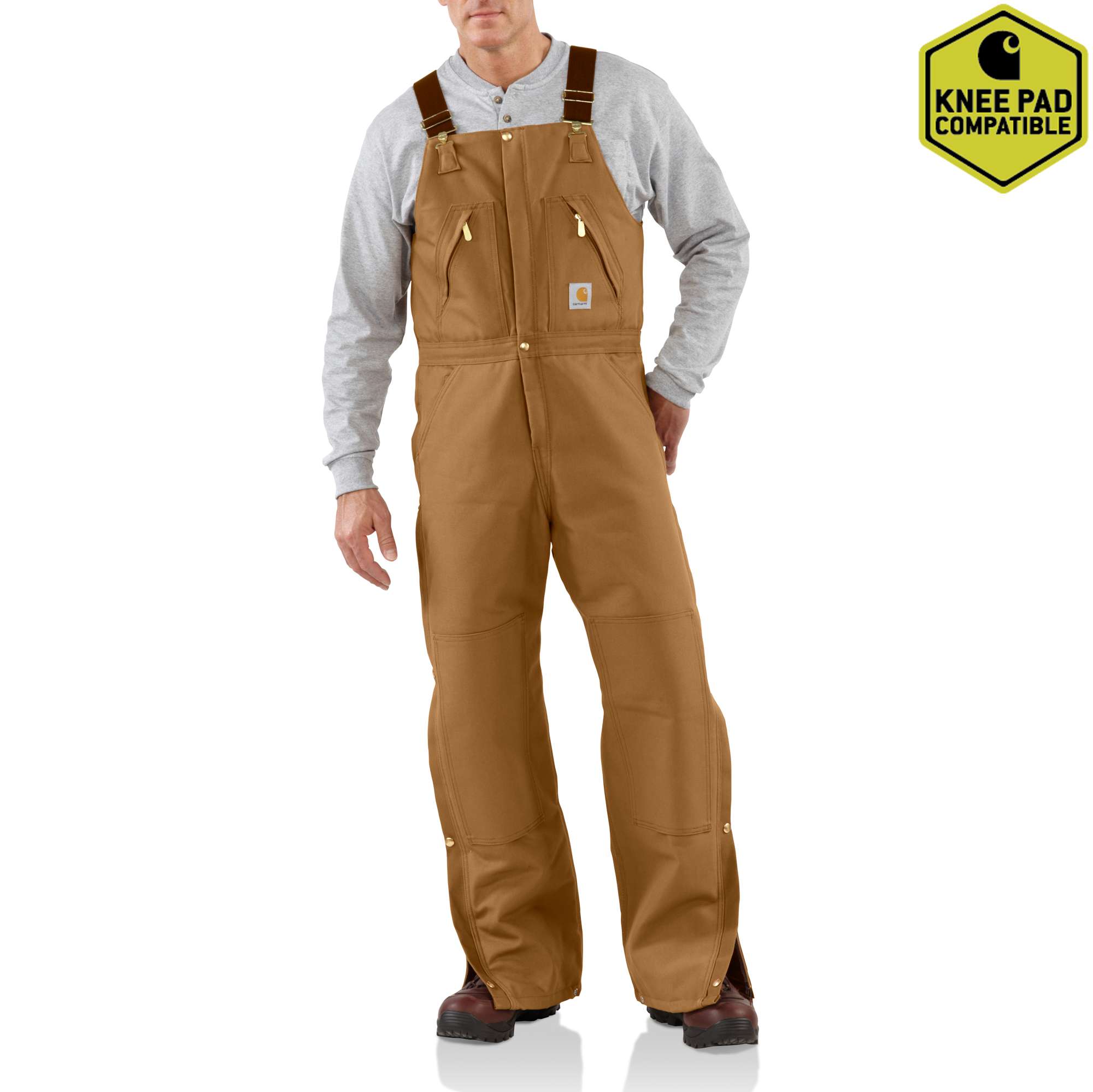 Men&rsquo;s  Duck Zip-to-Waist Biberall/ Quilt-Lined