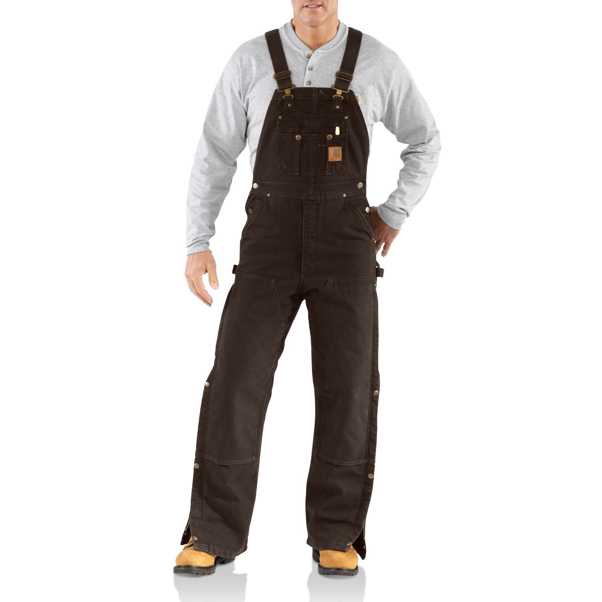 Sandstone Zip-to-Thigh Bib Overall