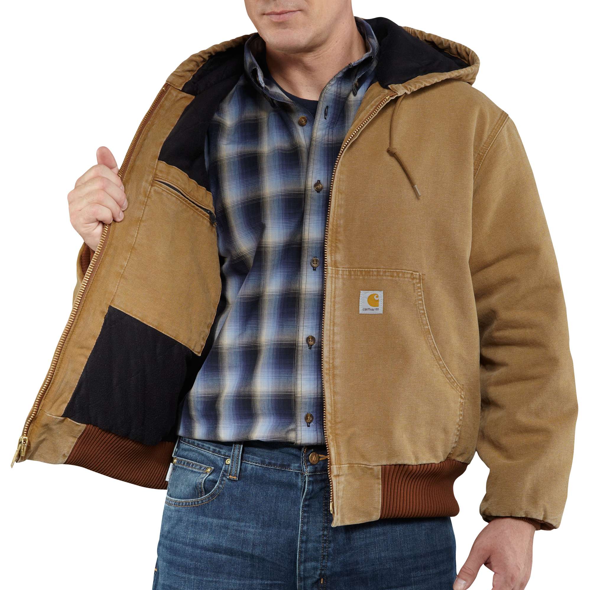 Men's Naturally Worn Duck Active Jac/Quilted-Flannel Lined