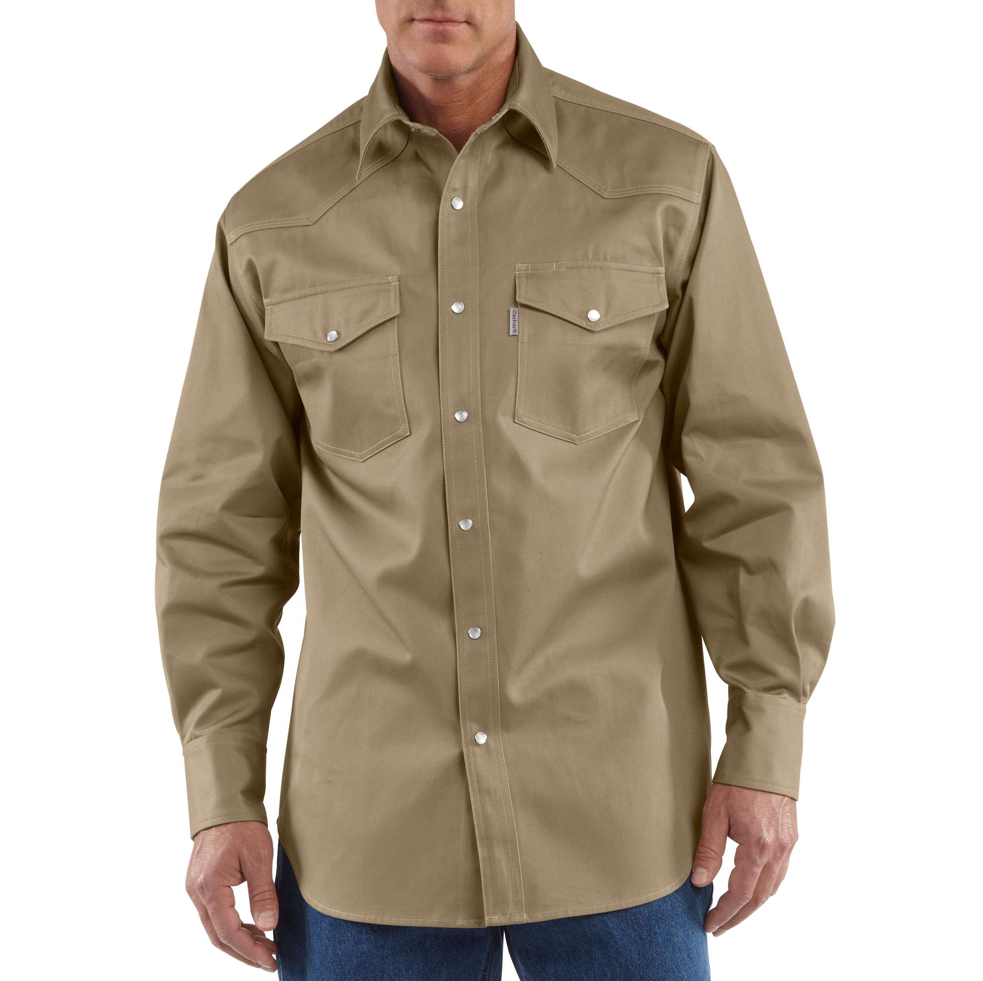 Mens Snap-Front Twill Work Shirt