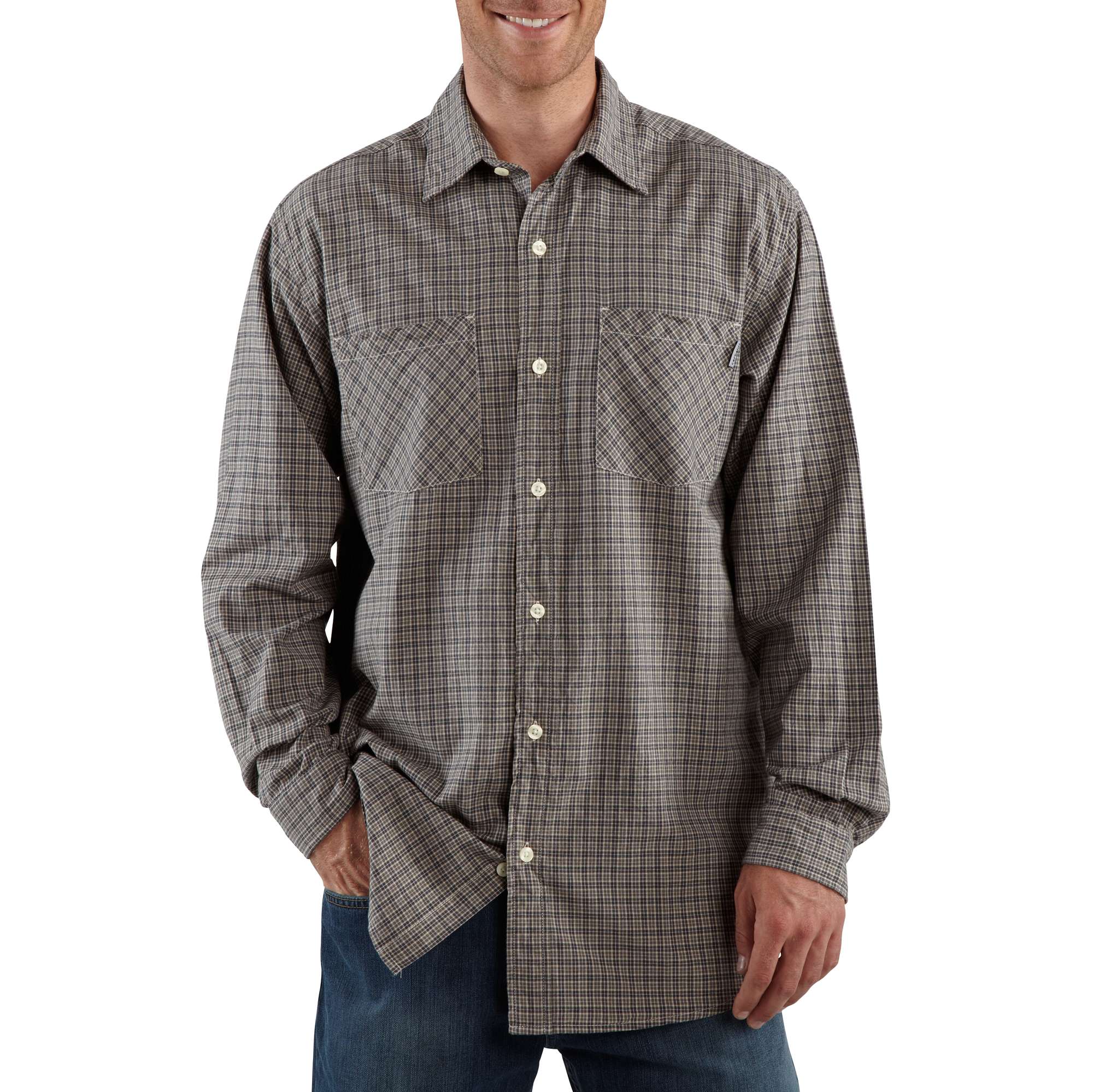 Men's Long-Sleeve Lightweight Plaid Shirt