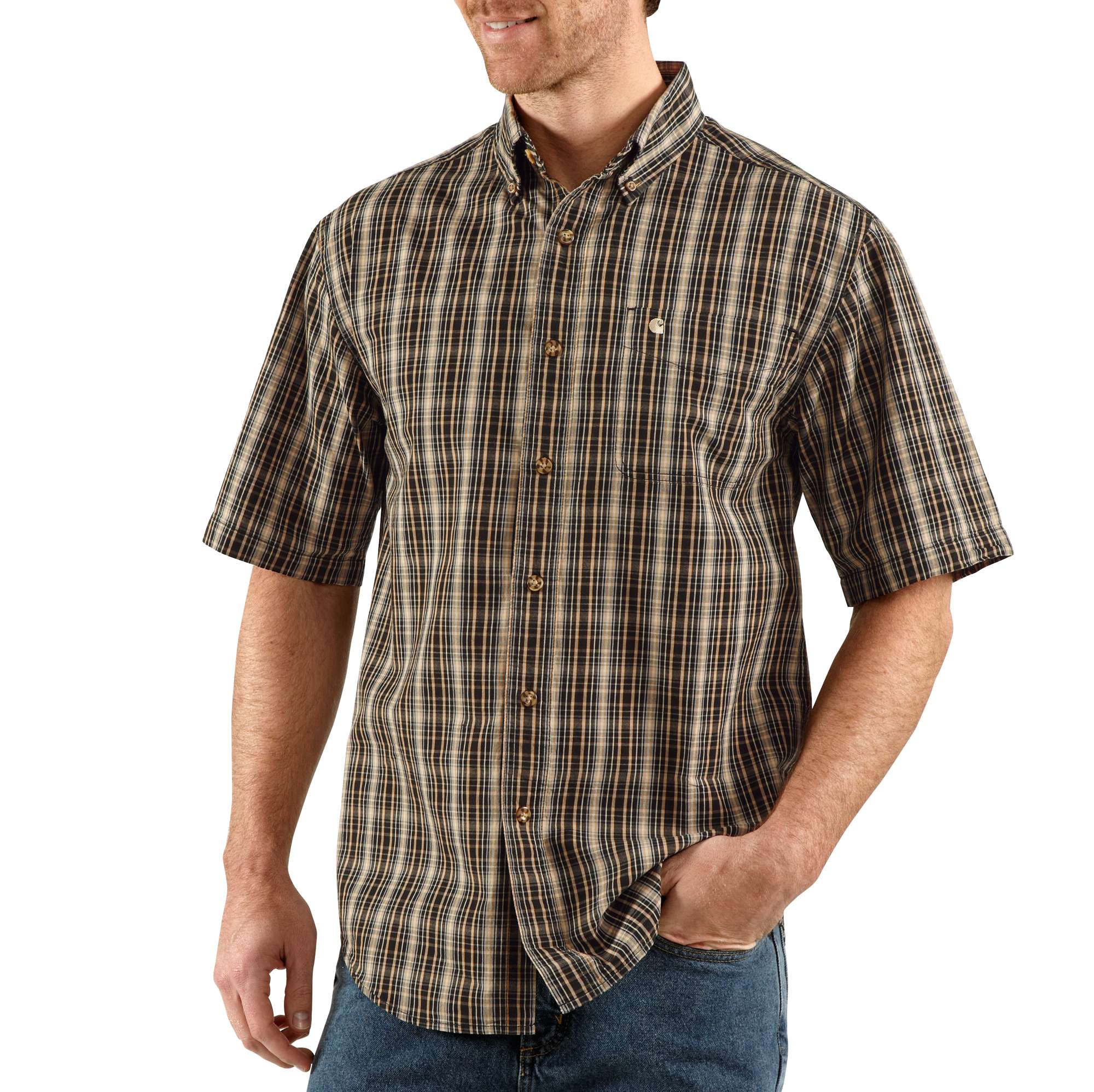 Men's Short-Sleeve Classic Plaid Shirt