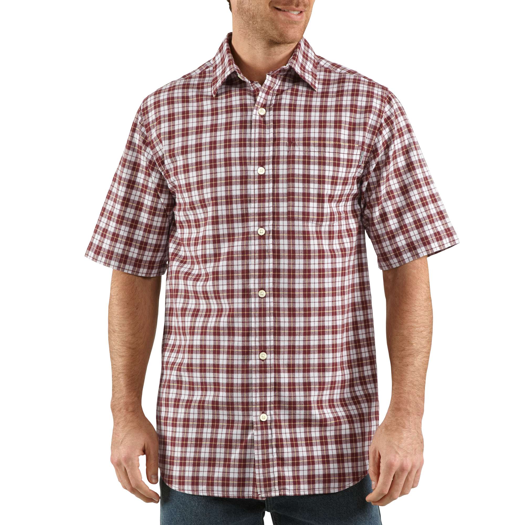 Men's Lightweight Plaid Short-Sleeve Shirt