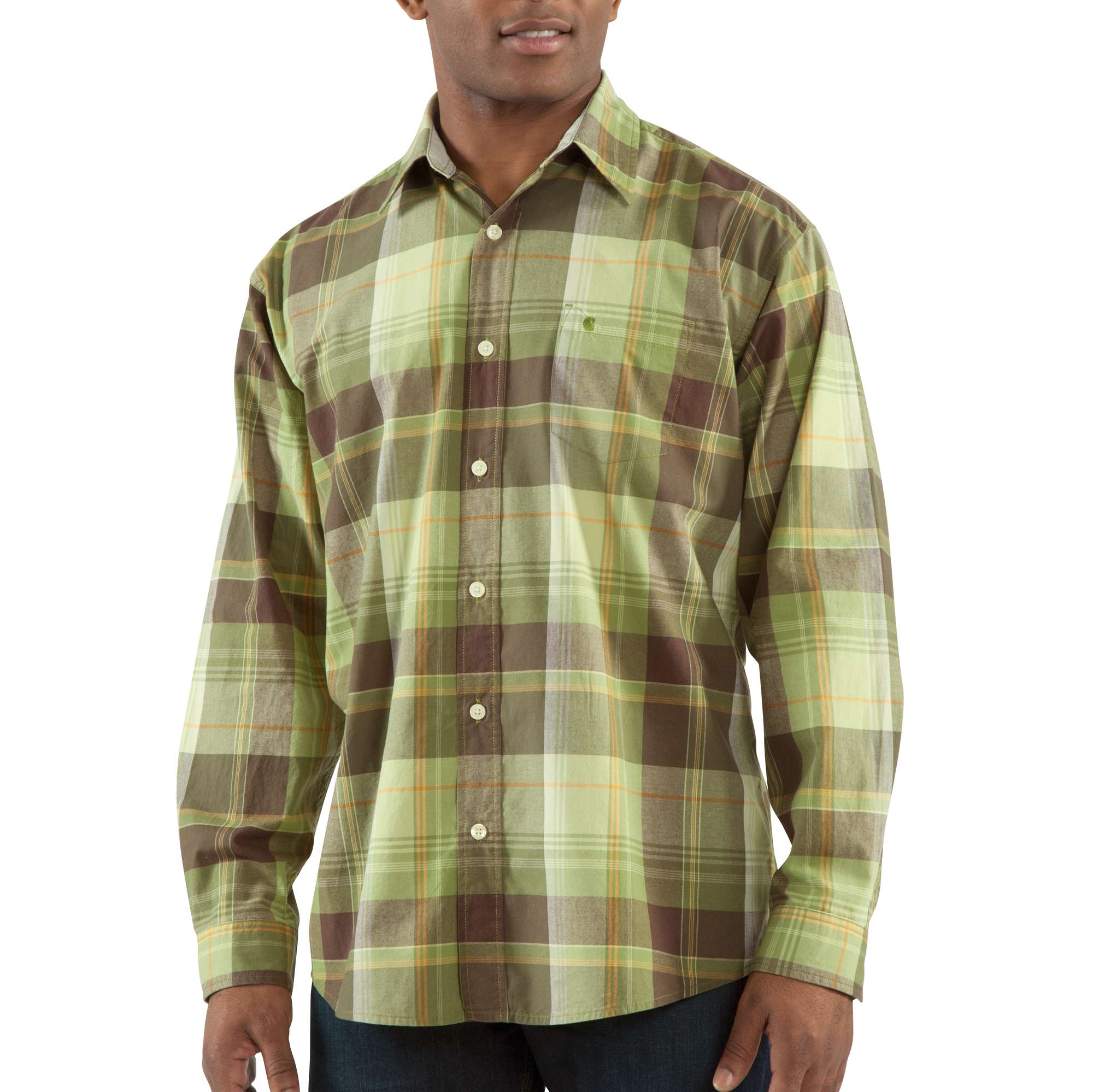 Lightweight Plaid Casual Long-Sleeve Shirt