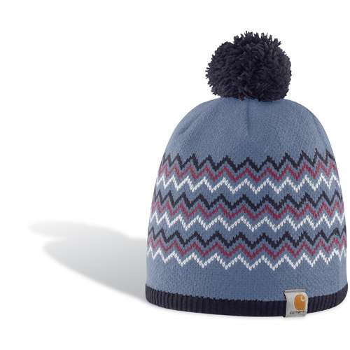 Womens Pom Pom Zig Zag Hat