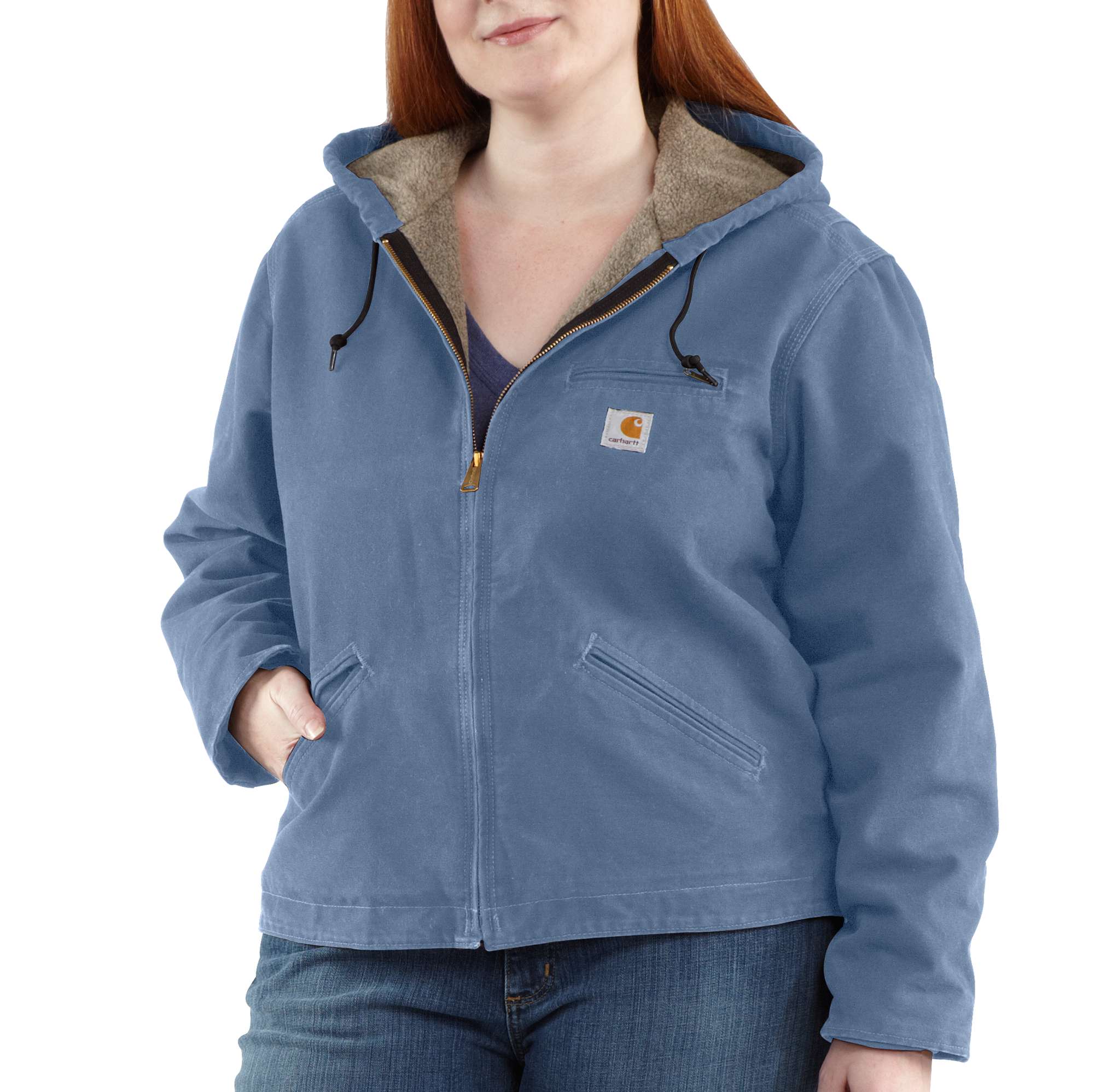Women's Plus Sandstone Sierra Jacket/Sherpa-Lined